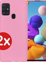 BTH BTH 2 PACK - Samsung Galaxy A21s hoesje siliconen - Roze