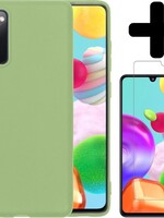 BTH BTH Samsung Galaxy A41 hoesje siliconen groen met screenprotector