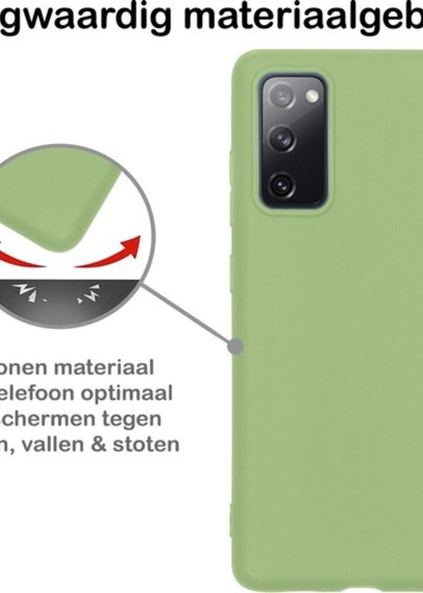 BTH Hoesje Geschikt voor Samsung A41 Hoesje Siliconen Case Hoes Met Screenprotector - Hoes Geschikt voor Samsung Galaxy A41 Hoes Cover Case - Groen