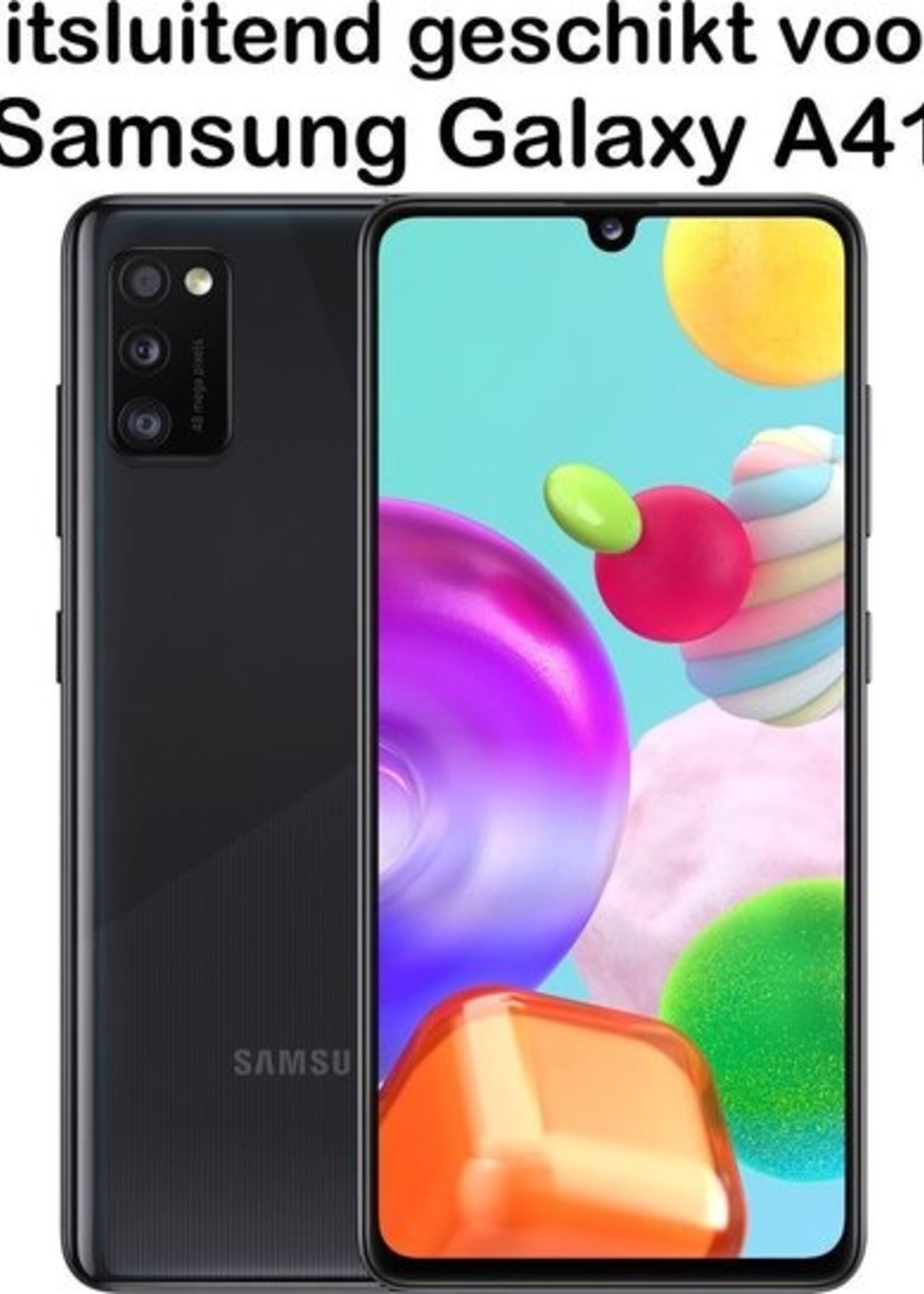 BTH Hoesje Geschikt voor Samsung A41 Hoesje Siliconen Case Hoes Met Screenprotector - Hoes Geschikt voor Samsung Galaxy A41 Hoes Cover Case - Groen