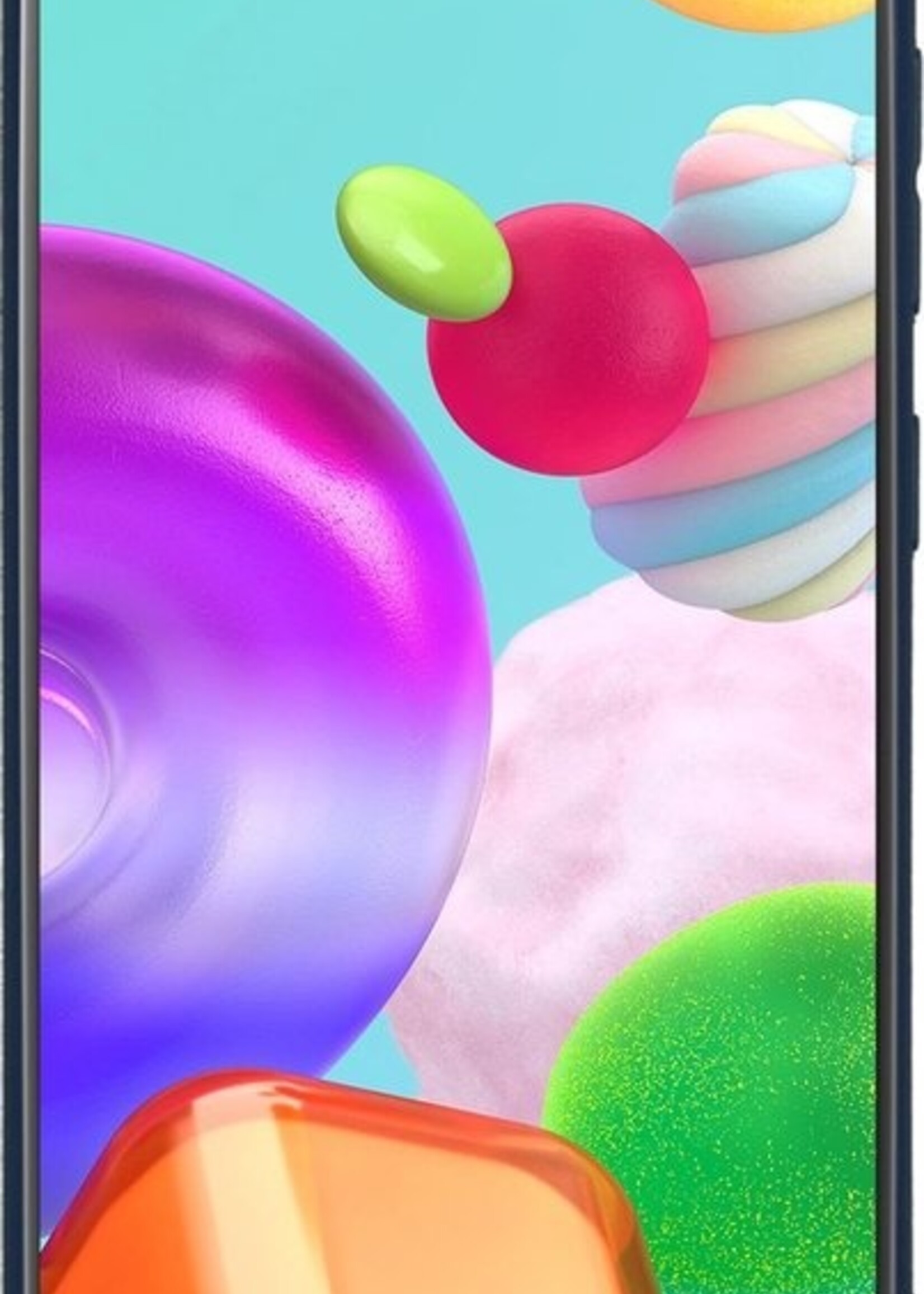 BTH Hoesje Geschikt voor Samsung A41 Hoesje Siliconen Case Hoes Met Screenprotector - Hoes Geschikt voor Samsung Galaxy A41 Hoes Cover Case - Donkerblauw