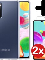 BTH BTH Samsung Galaxy A41 hoesje siliconen transparant met 2x screenprotector
