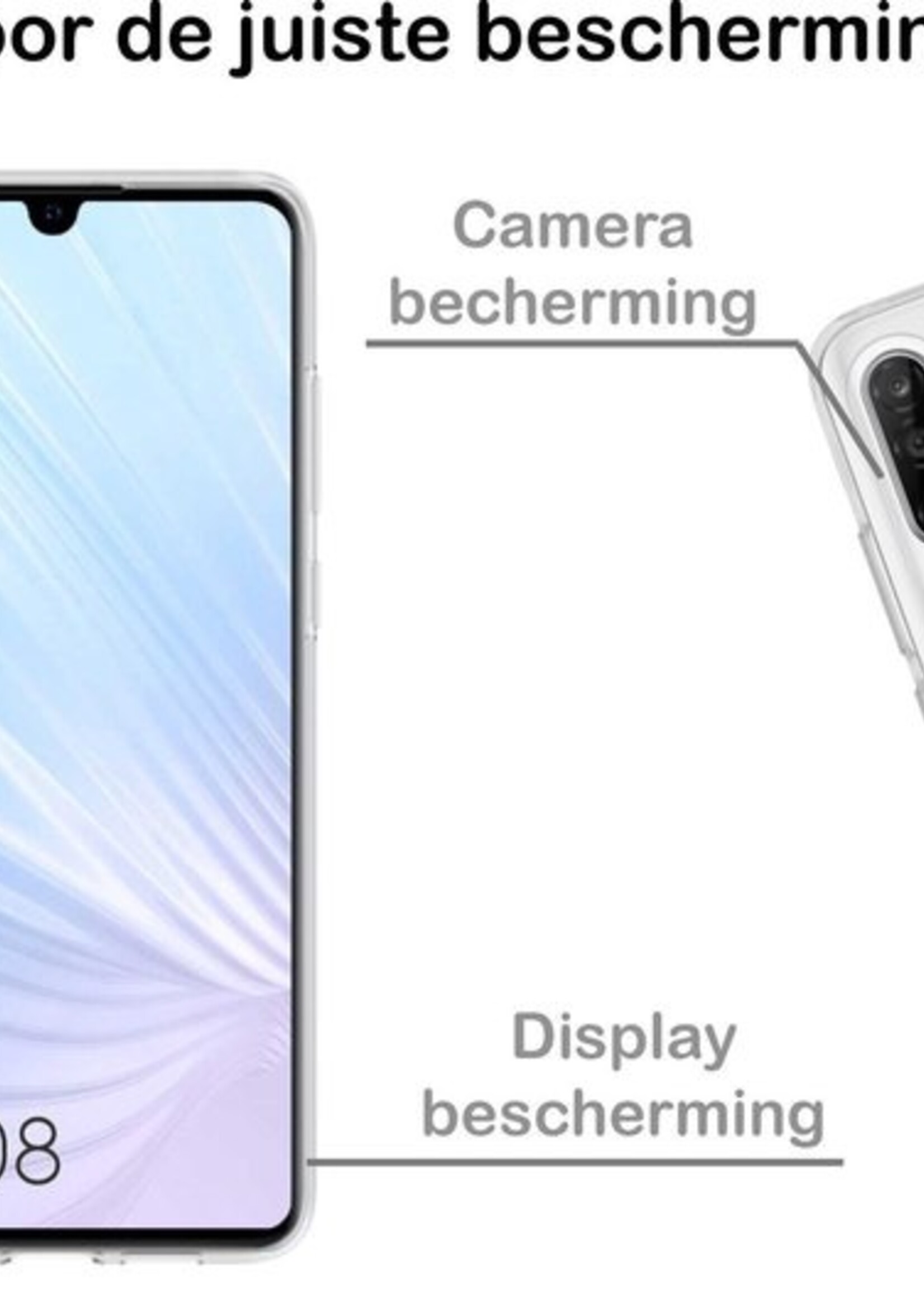 BTH Hoesje Geschikt voor Huawei P30 Lite Hoesje Siliconen Case Hoes - Hoes Geschikt voor Huawei P30 Lite Hoes Cover Case - Transparant