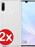BTH BTH 2 PACK - Huawei P30 lite hoesje siliconen - Transparant