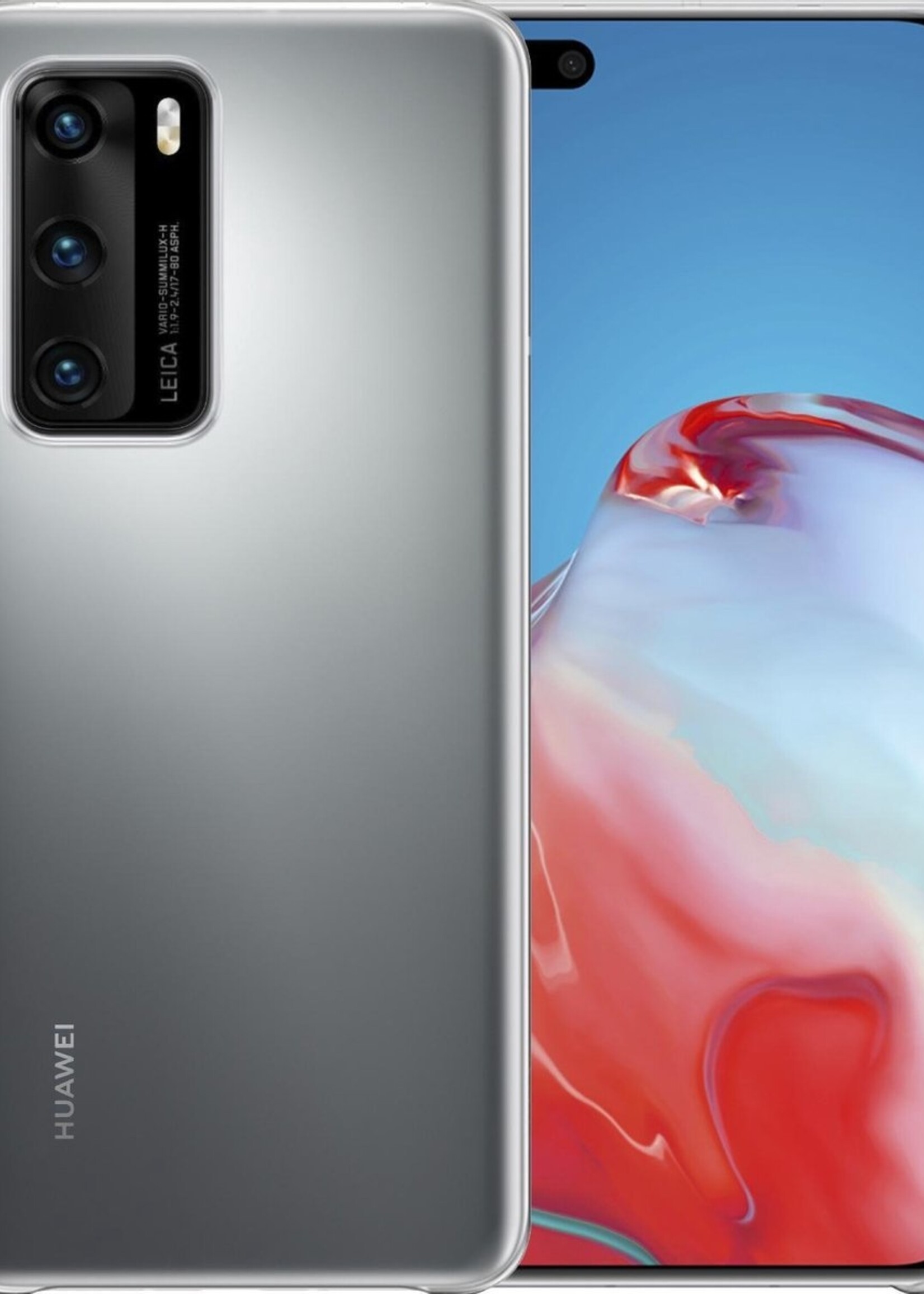 BTH Hoesje Geschikt voor Huawei P40 Hoesje Siliconen Case Hoes - Hoes Geschikt voor Huawei P40 Hoes Cover Case - Transparant