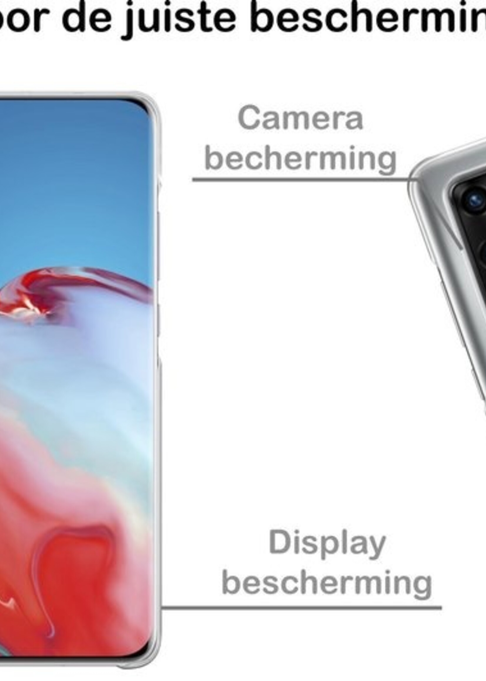 BTH Hoesje Geschikt voor Huawei P40 Hoesje Siliconen Case Hoes - Hoes Geschikt voor Huawei P40 Hoes Cover Case - Transparant