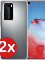 BTH BTH 2 PACK - Huawei P40 Pro hoesje siliconen - Transparant