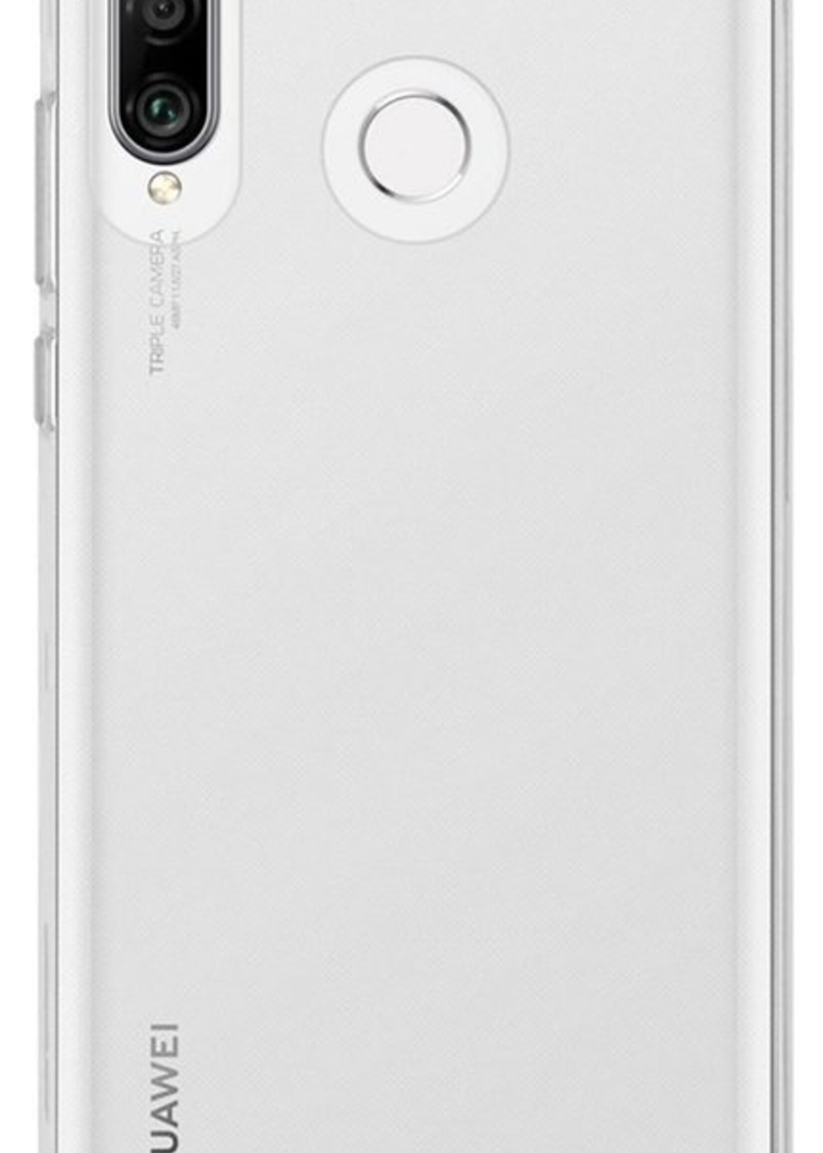BTH Hoesje Geschikt voor Huawei P30 Lite Hoesje Siliconen Shock Proof Case Hoes - Hoes Geschikt voor Huawei P30 Lite Hoes Cover Case Shockproof - Transparant