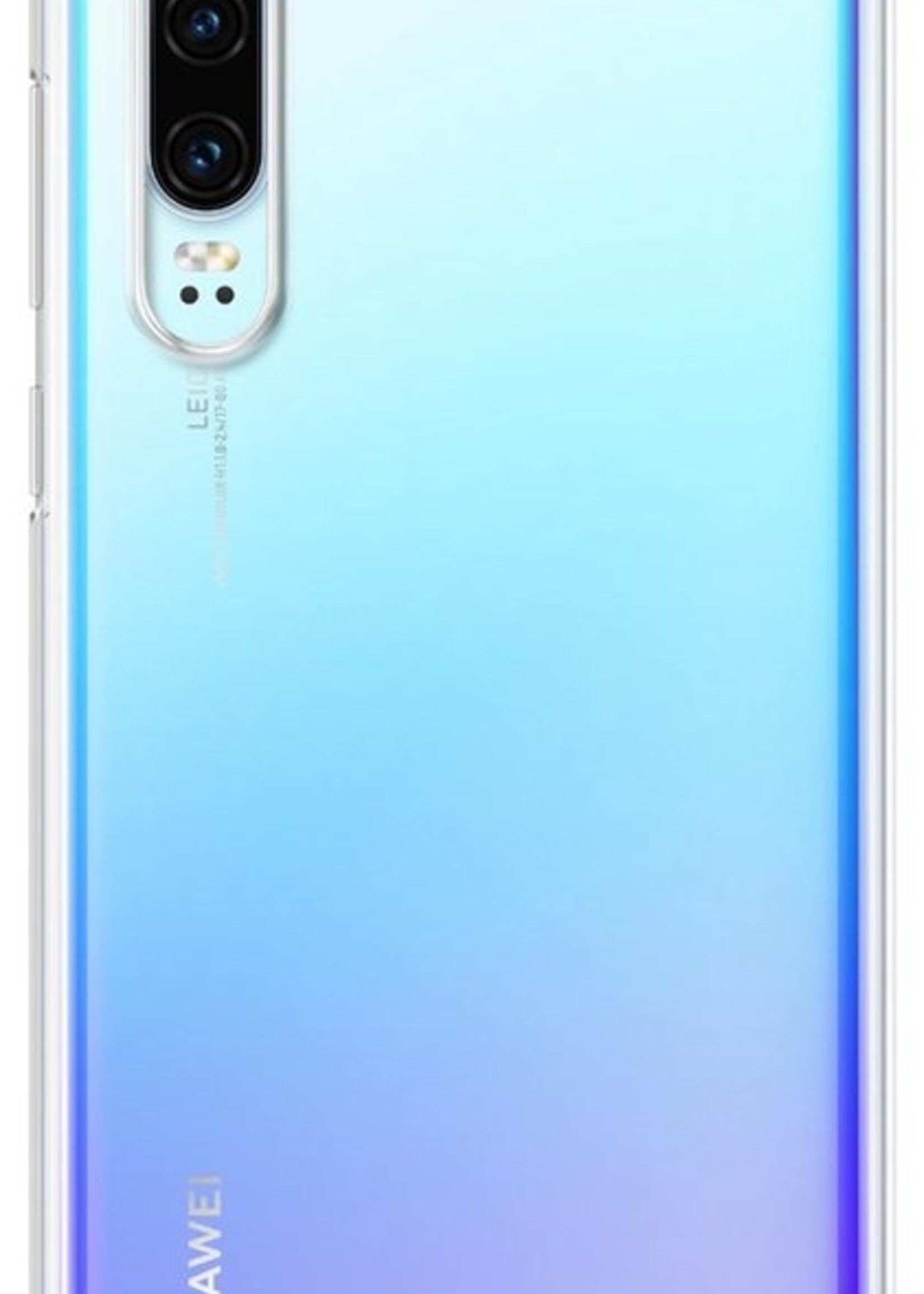 BTH Hoesje Geschikt voor Huawei P30 Hoesje Siliconen Shock Proof Case Hoes - Hoes Geschikt voor Huawei P30 Hoes Cover Case Shockproof - Transparant