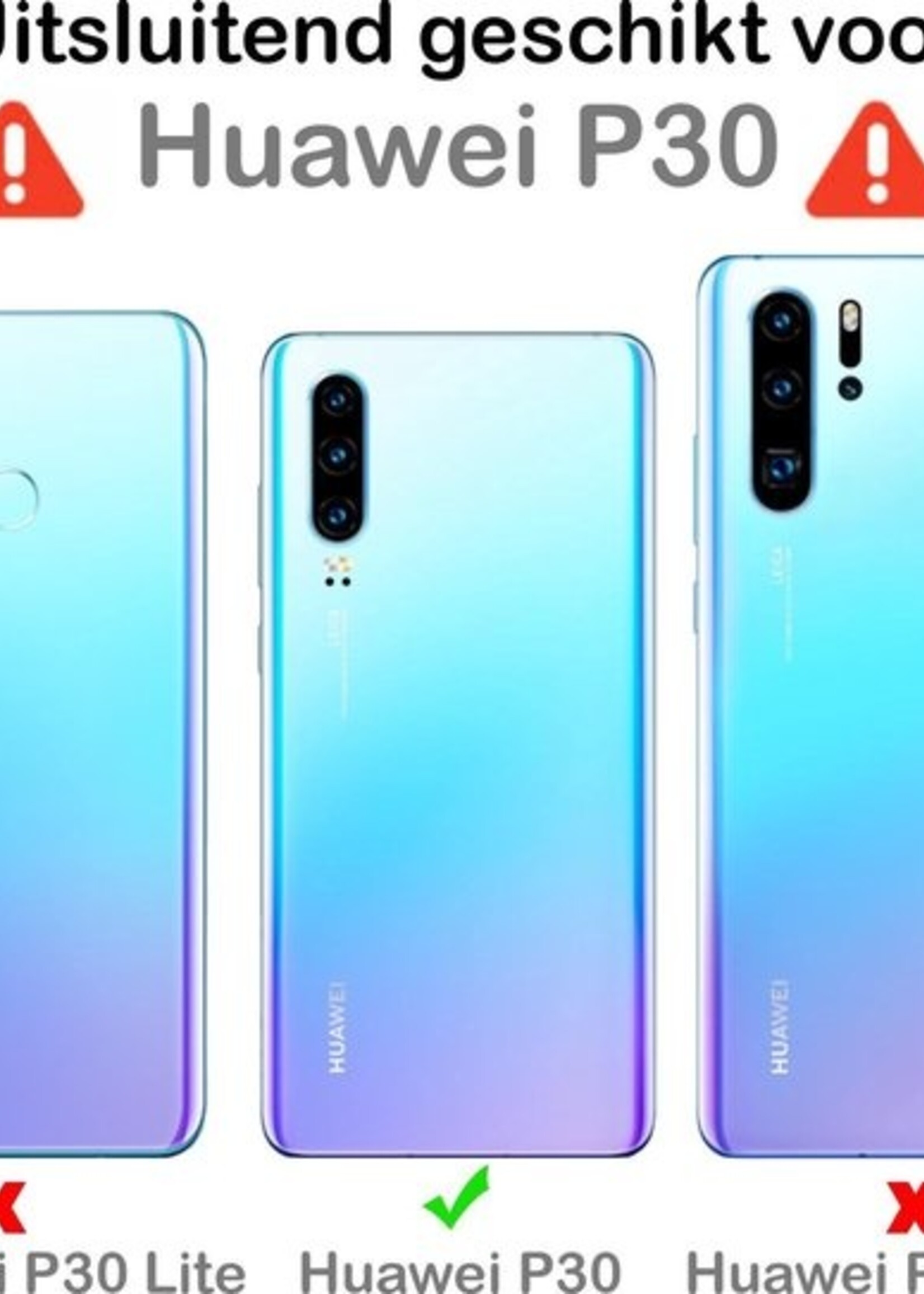BTH Hoesje Geschikt voor Huawei P30 Hoesje Siliconen Shock Proof Case Hoes - Hoes Geschikt voor Huawei P30 Hoes Cover Case Shockproof - Transparant