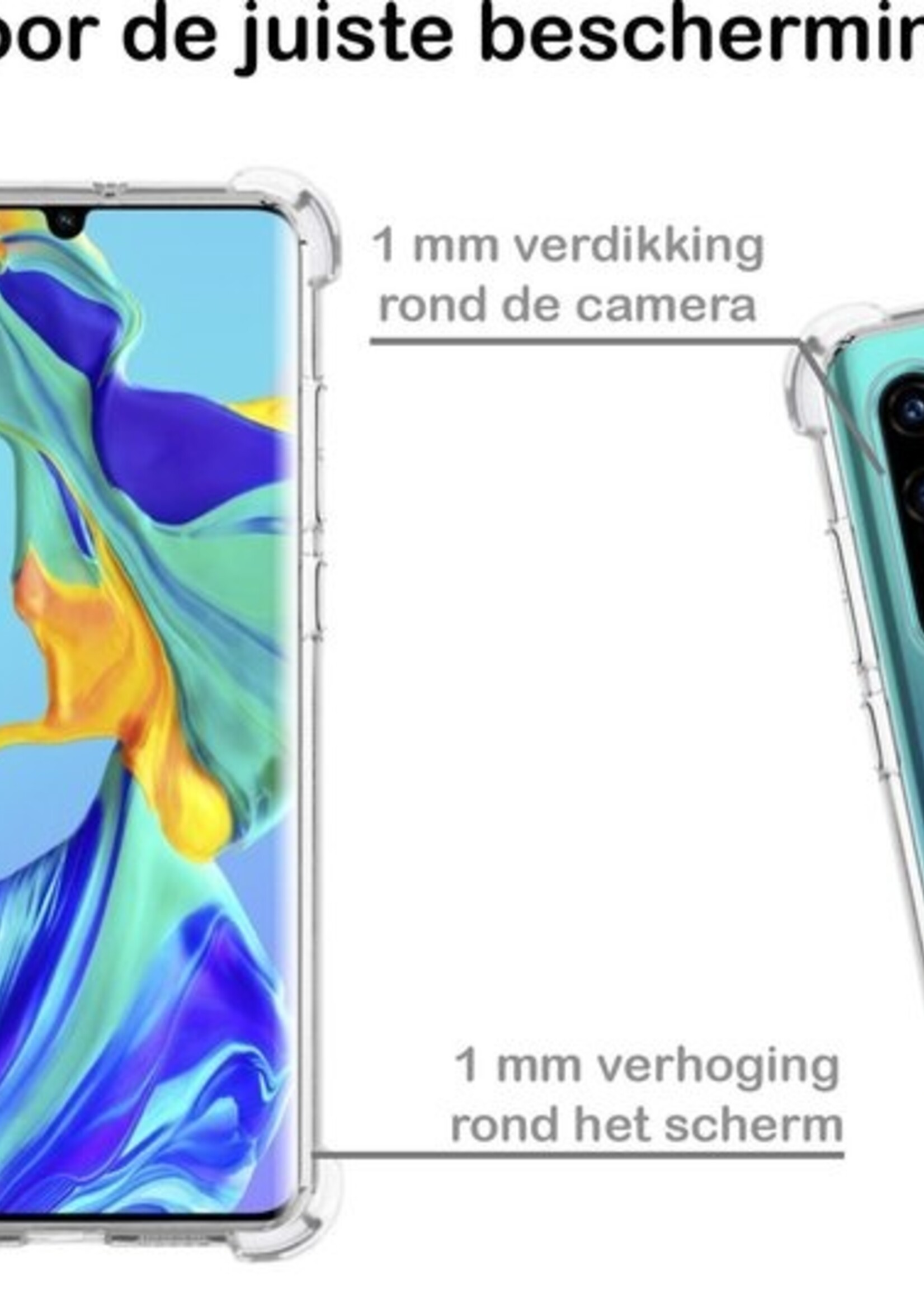 BTH Hoesje Geschikt voor Huawei P30 Pro Hoesje Siliconen Shock Proof Case Hoes - Hoes Geschikt voor Huawei P30 Pro Hoes Cover Case Shockproof - Transparant