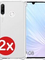 BTH BTH 2 PACK - Huawei P30 lite hoesje shockproof siliconen - Transparant