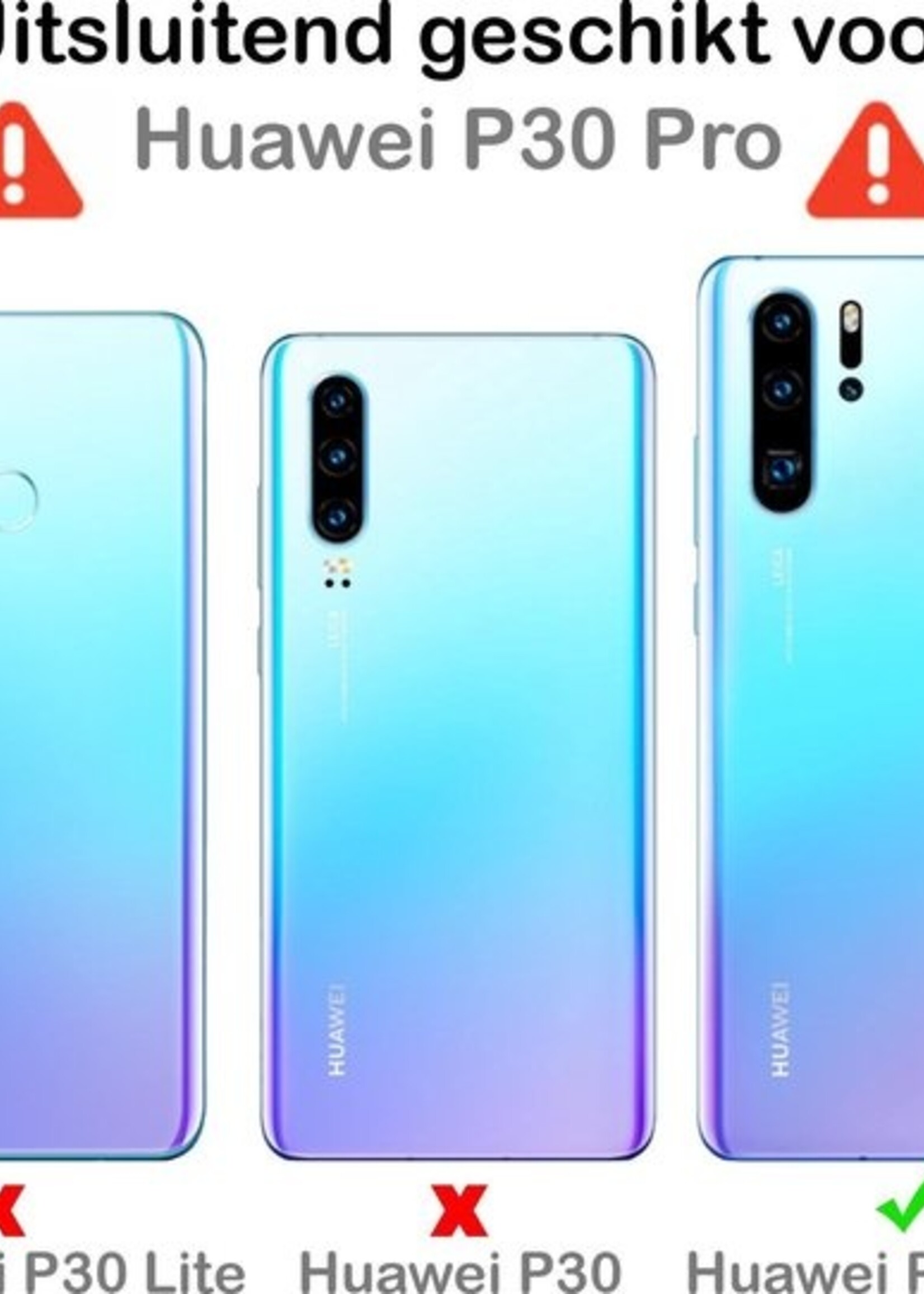 BTH Hoesje Geschikt voor Huawei P30 Pro Hoesje Siliconen Shock Proof Case Hoes - Hoes Geschikt voor Huawei P30 Pro Hoes Cover Case Shockproof - Transparant - 2 PACK