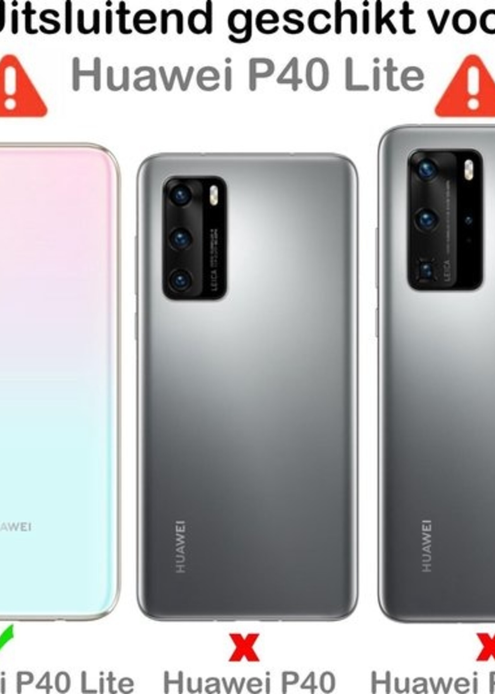 BTH Hoesje Geschikt voor Huawei P40 Lite Hoesje Siliconen Shock Proof Case Hoes - Hoes Geschikt voor Huawei P40 Lite Hoes Cover Case Shockproof - Transparant