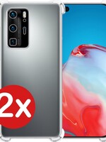 BTH BTH 2 PACK - Huawei P40 Pro hoesje shockproof siliconen - Transparant