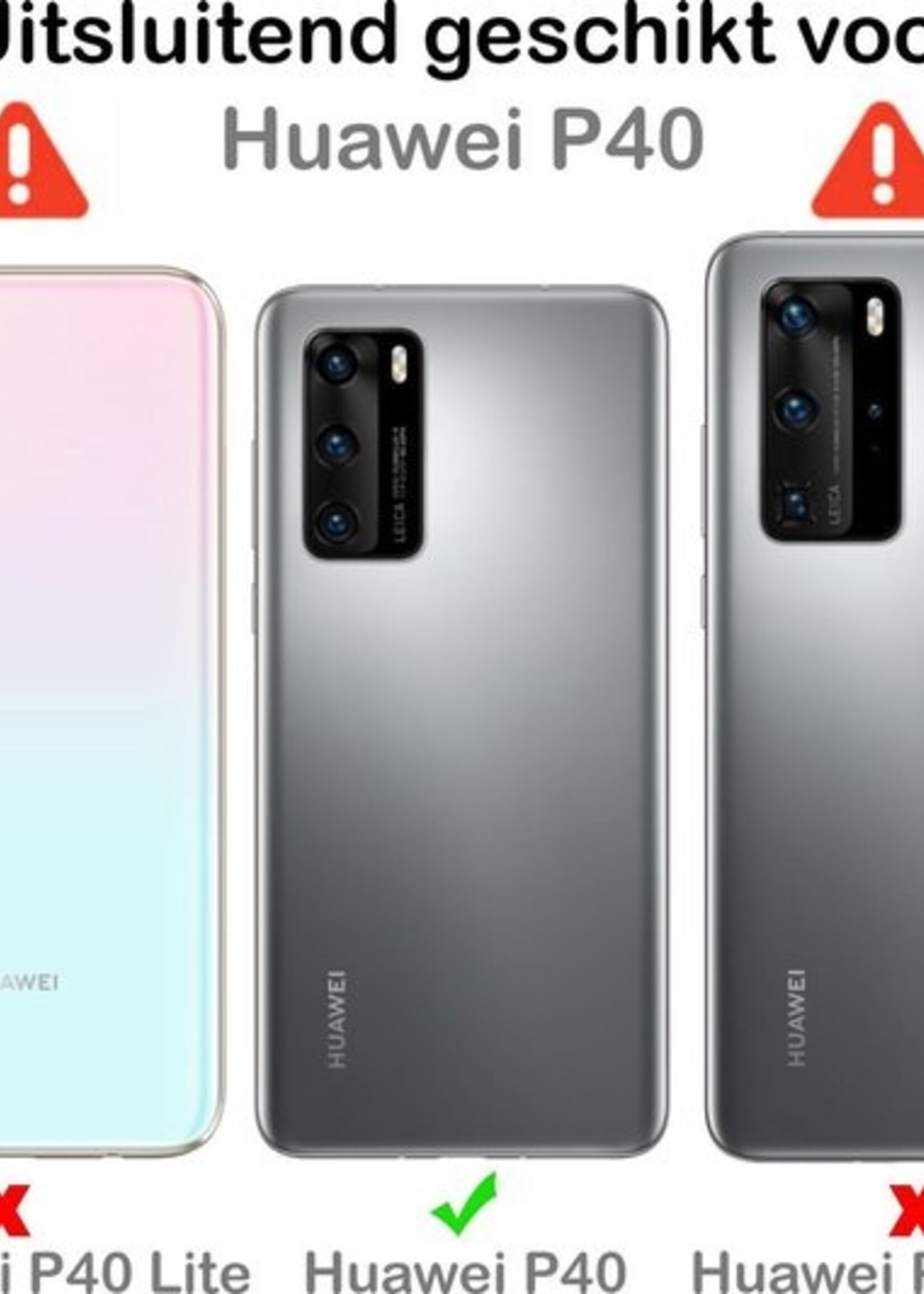 BTH Hoesje Geschikt voor Huawei P40 Hoesje Siliconen Case Hoes - Hoes Geschikt voor Huawei P40 Hoes Cover Case - Transparant