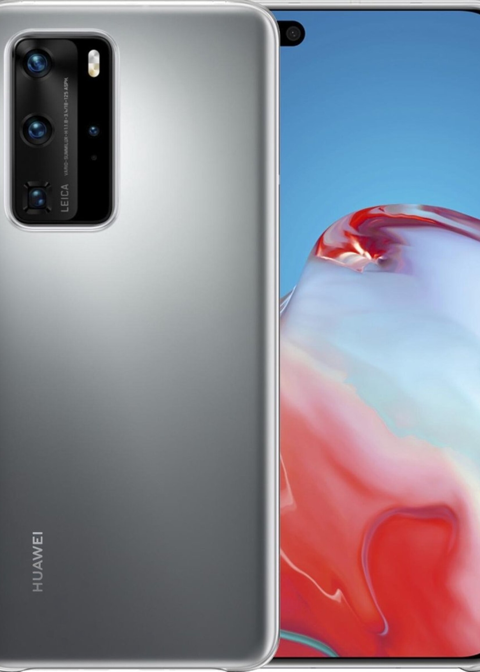 BTH Hoesje Geschikt voor Huawei P40 Pro Hoesje Siliconen Case Hoes - Hoes Geschikt voor Huawei P40 Pro Hoes Cover Case - Transparant