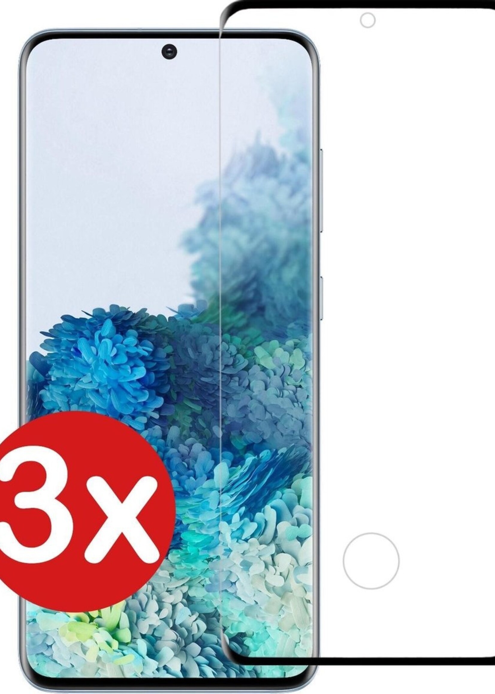 BTH Screenprotector Geschikt voor Samsung S20 Ultra Screenprotector Glas Gehard Tempered Glass Full Cover - Screenprotector Geschikt voor Samsung Galaxy S20 Ultra Screen Protector Screen Cover - 3 PACK