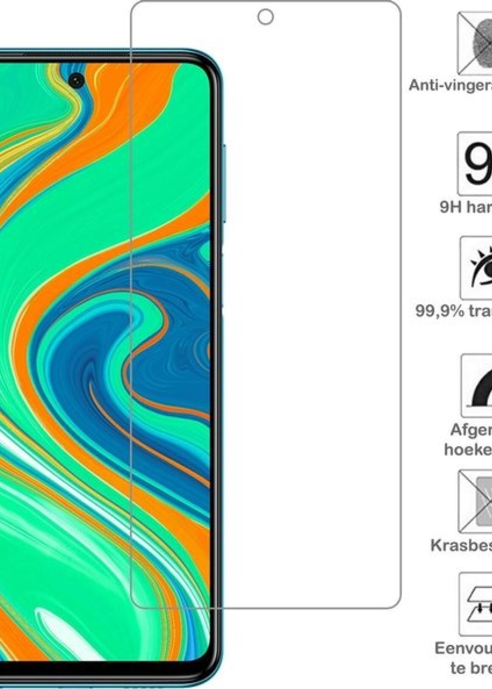 BTH Screenprotector Geschikt voor Xiaomi Redmi Note 9S Screenprotector Glas Gehard Tempered Glass - Screenprotector Geschikt voor Xiaomi Redmi Note 9S Screen Protector Screen Cover