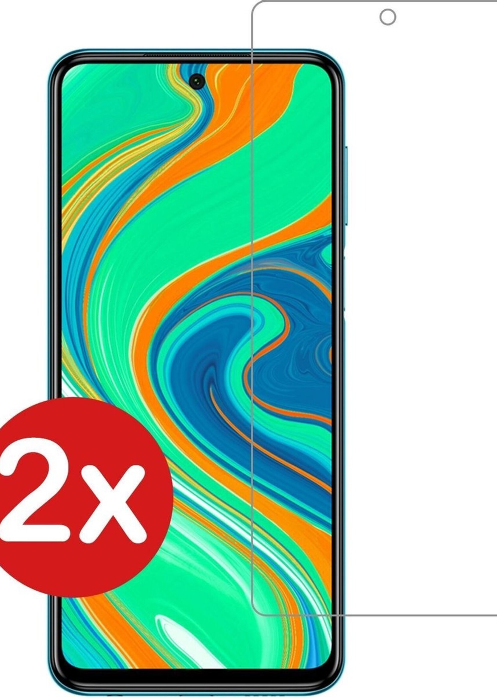 BTH Screenprotector Geschikt voor Xiaomi Redmi Note 9S Screenprotector Glas Gehard Tempered Glass - Screenprotector Geschikt voor Xiaomi Redmi Note 9S Screen Protector Screen Cover - 2 PACK