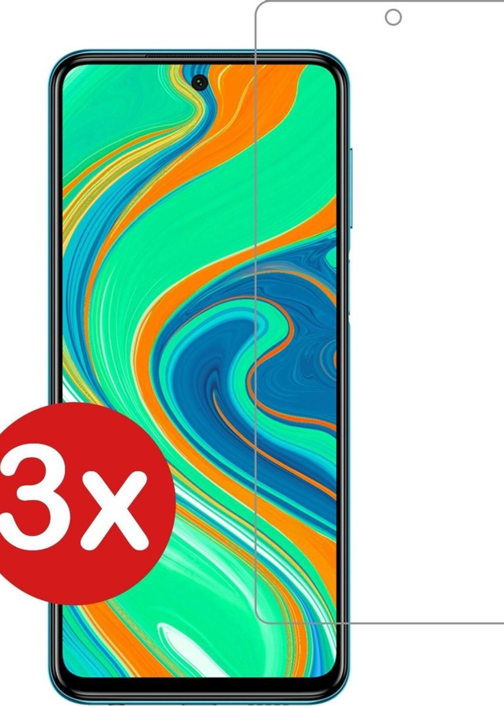 BTH Screenprotector Geschikt voor Xiaomi Redmi Note 9S Screenprotector Glas Gehard Tempered Glass - Screenprotector Geschikt voor Xiaomi Redmi Note 9S Screen Protector Screen Cover - 3 PACK