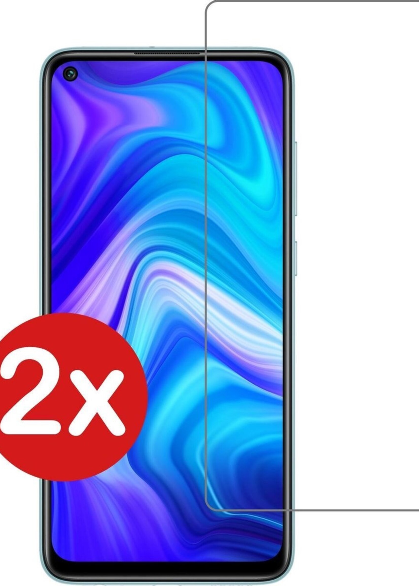 BTH Screenprotector Geschikt voor Xiaomi Redmi Note 9 Screenprotector Glas Gehard Tempered Glass - Screenprotector Geschikt voor Xiaomi Redmi Note 9 Screen Protector Screen Cover - 2 PACK