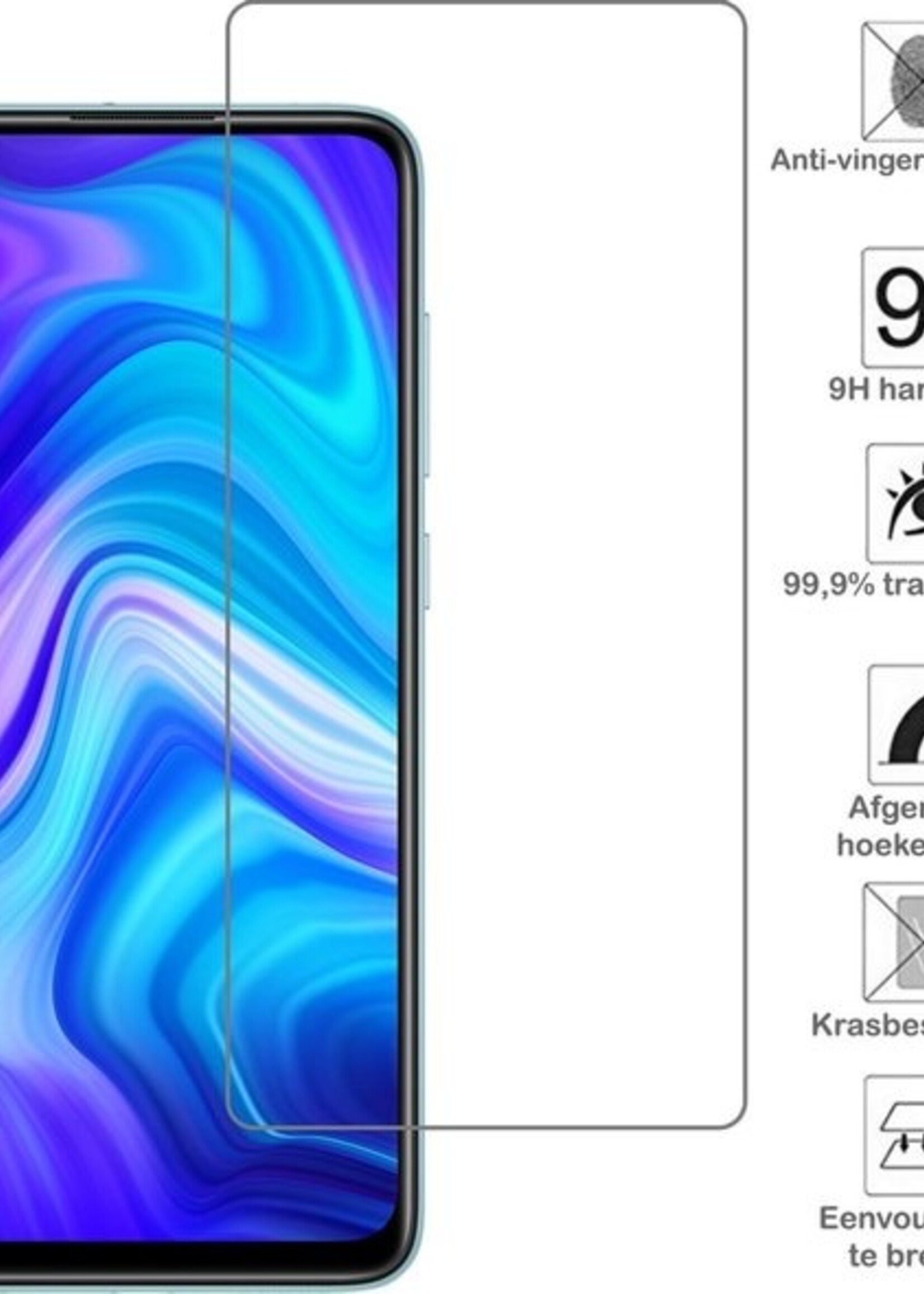 BTH Screenprotector Geschikt voor Xiaomi Redmi Note 9 Screenprotector Glas Gehard Tempered Glass - Screenprotector Geschikt voor Xiaomi Redmi Note 9 Screen Protector Screen Cover - 2 PACK