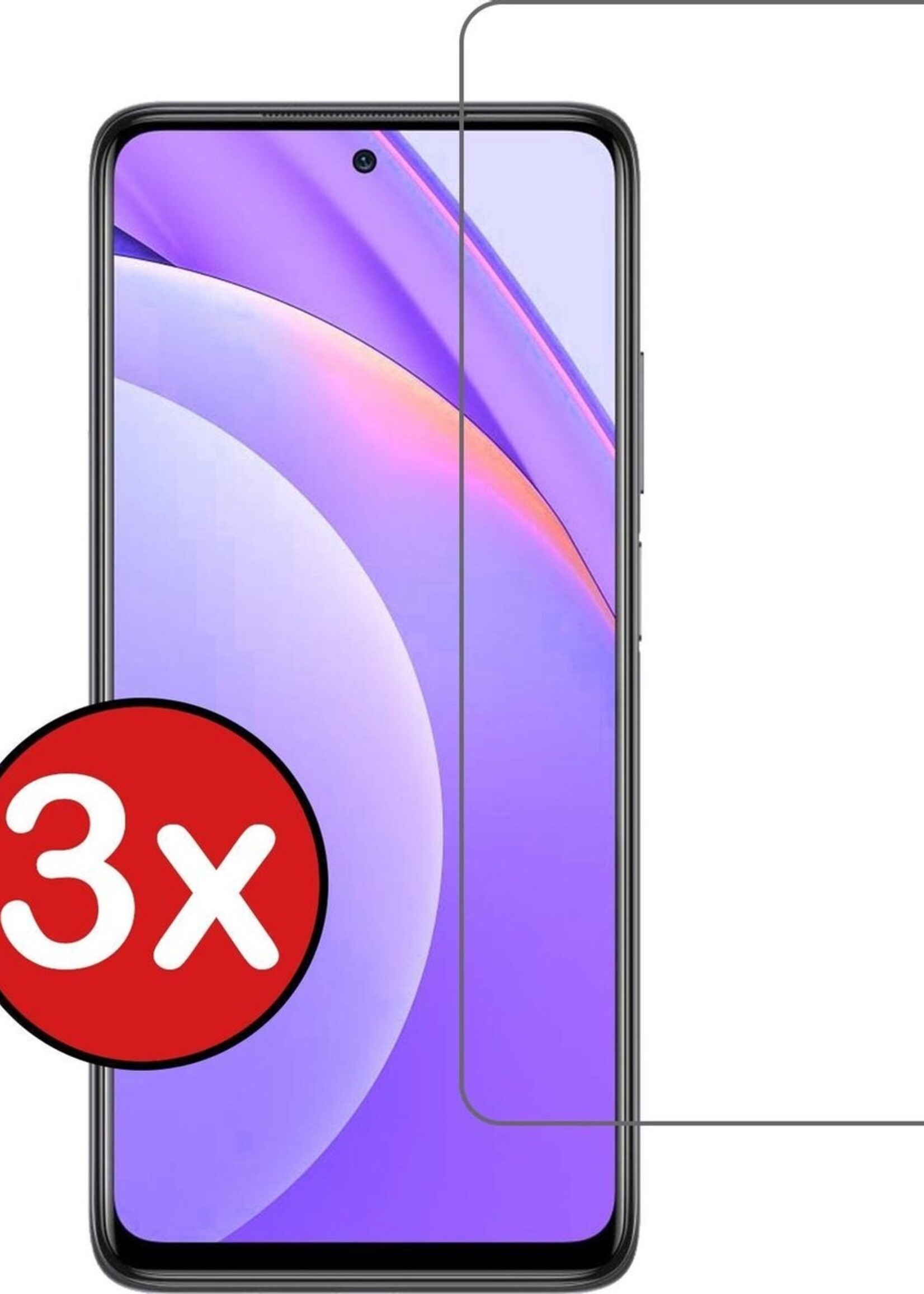 BTH Screenprotector Geschikt voor Xiaomi Mi 10T Lite Screenprotector Glas Gehard Tempered Glass - Screenprotector Geschikt voor Xiaomi Mi 10T Lite Screen Protector Screen Cover - 3 PACK