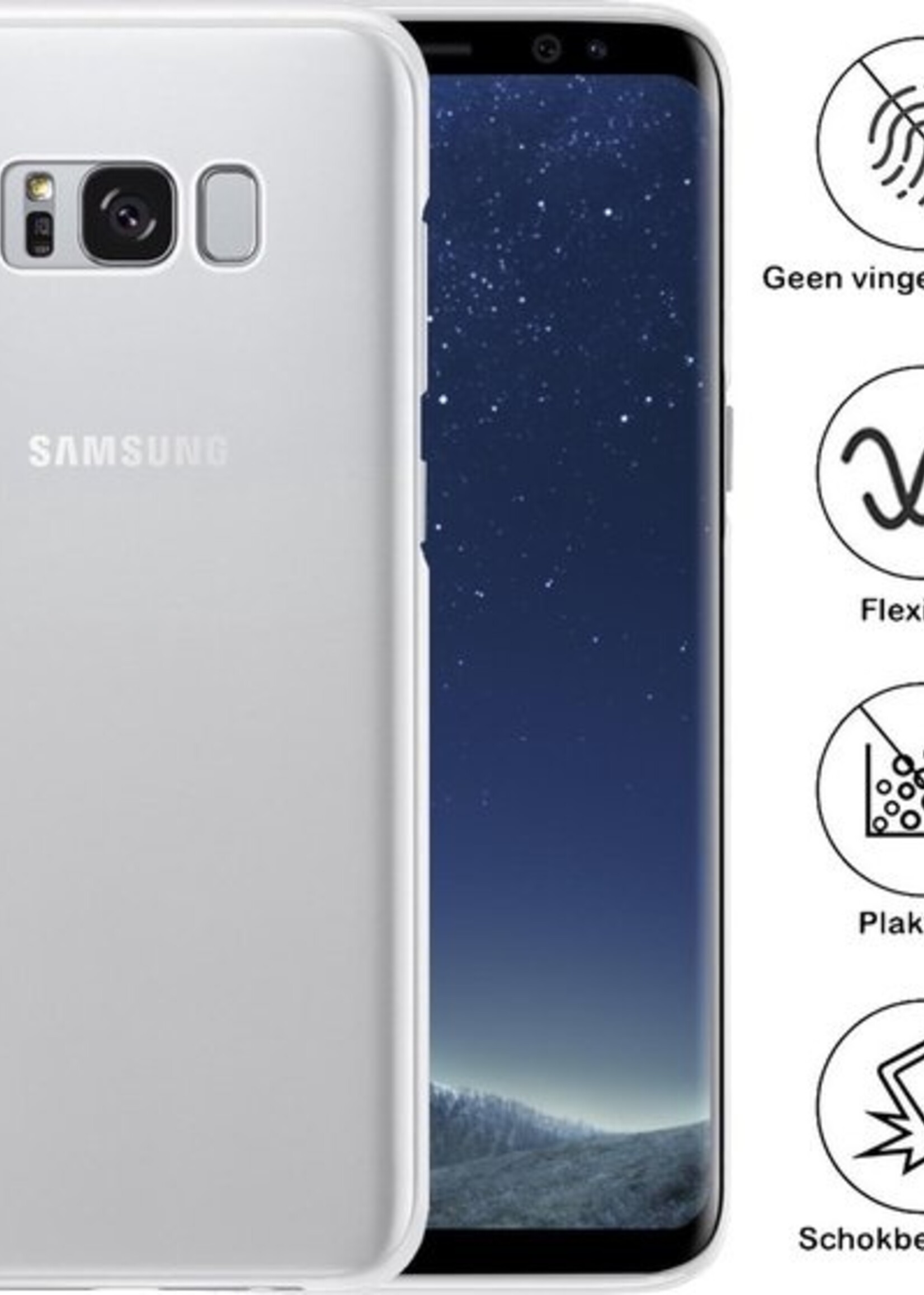BTH Hoesje Geschikt voor Samsung S8 Hoesje Siliconen Case Hoes - Hoes Geschikt voor Samsung Galaxy S8 Hoes Cover Case - Transparant