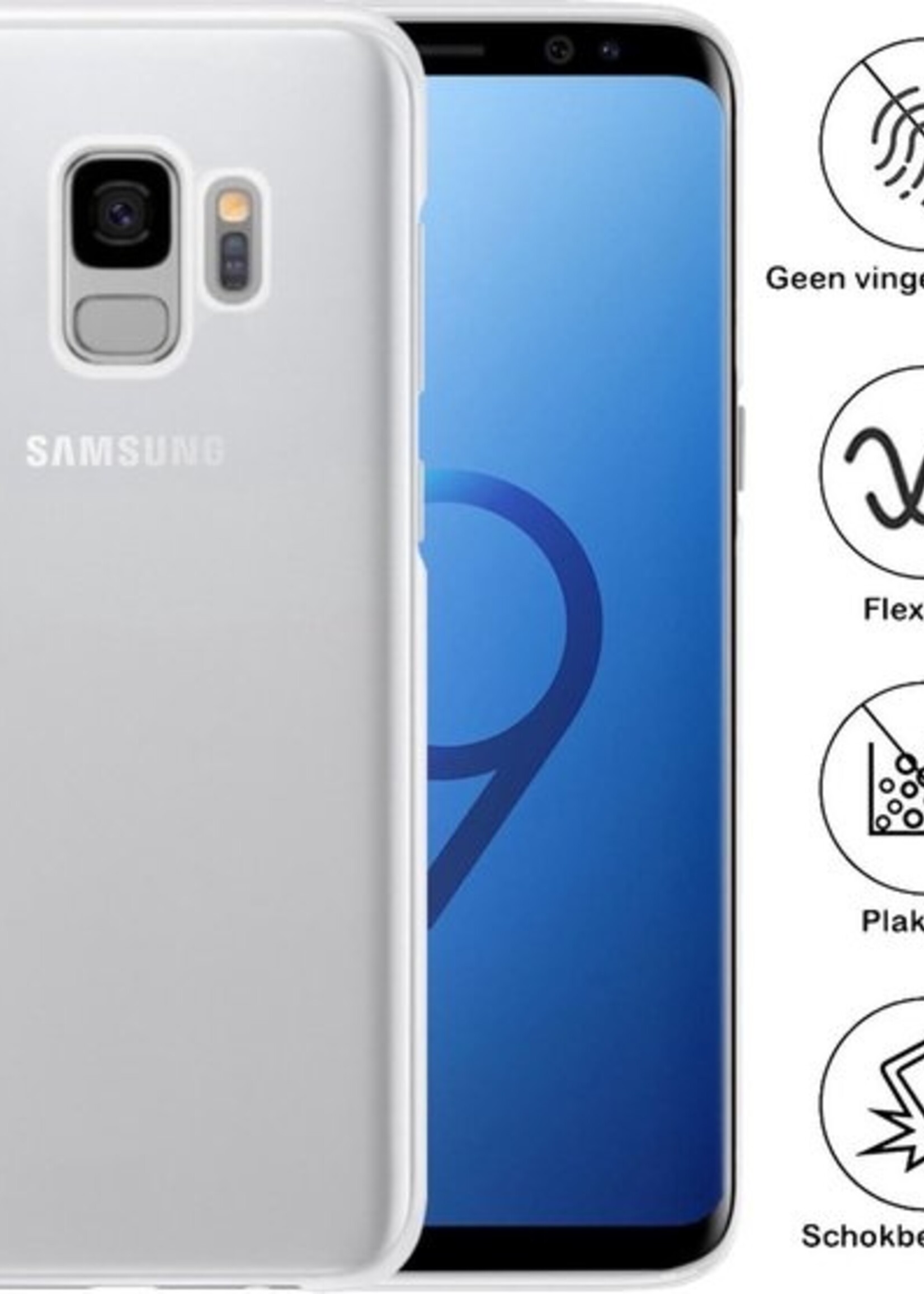 BTH Hoesje Geschikt voor Samsung S9 Hoesje Siliconen Case Hoes - Hoes Geschikt voor Samsung Galaxy S9 Hoes Cover Case - Transparant