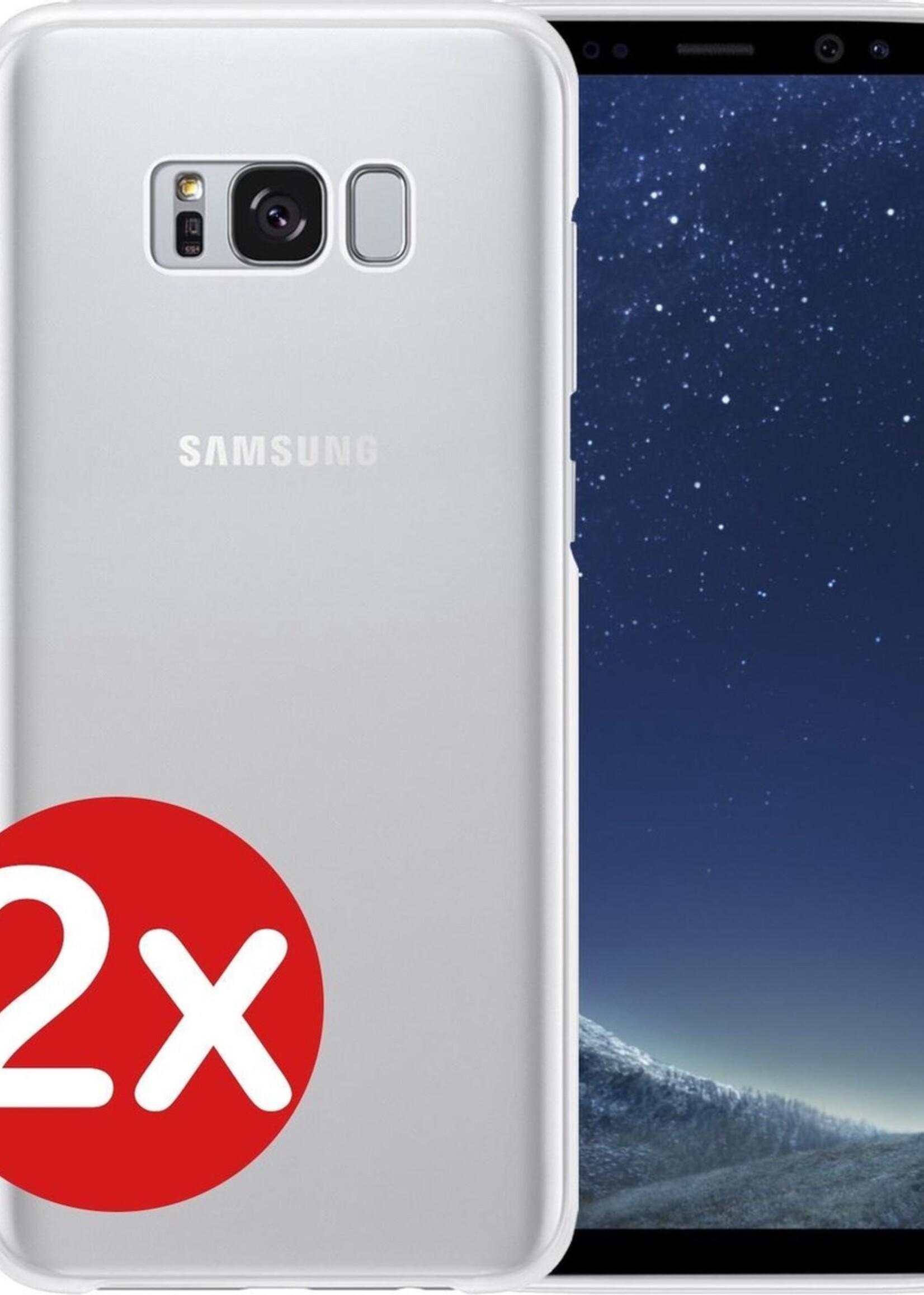 BTH Hoesje Geschikt voor Samsung S8 Hoesje Siliconen Case Hoes - Hoes Geschikt voor Samsung Galaxy S8 Hoes Cover Case - Transparant - 2 PACK