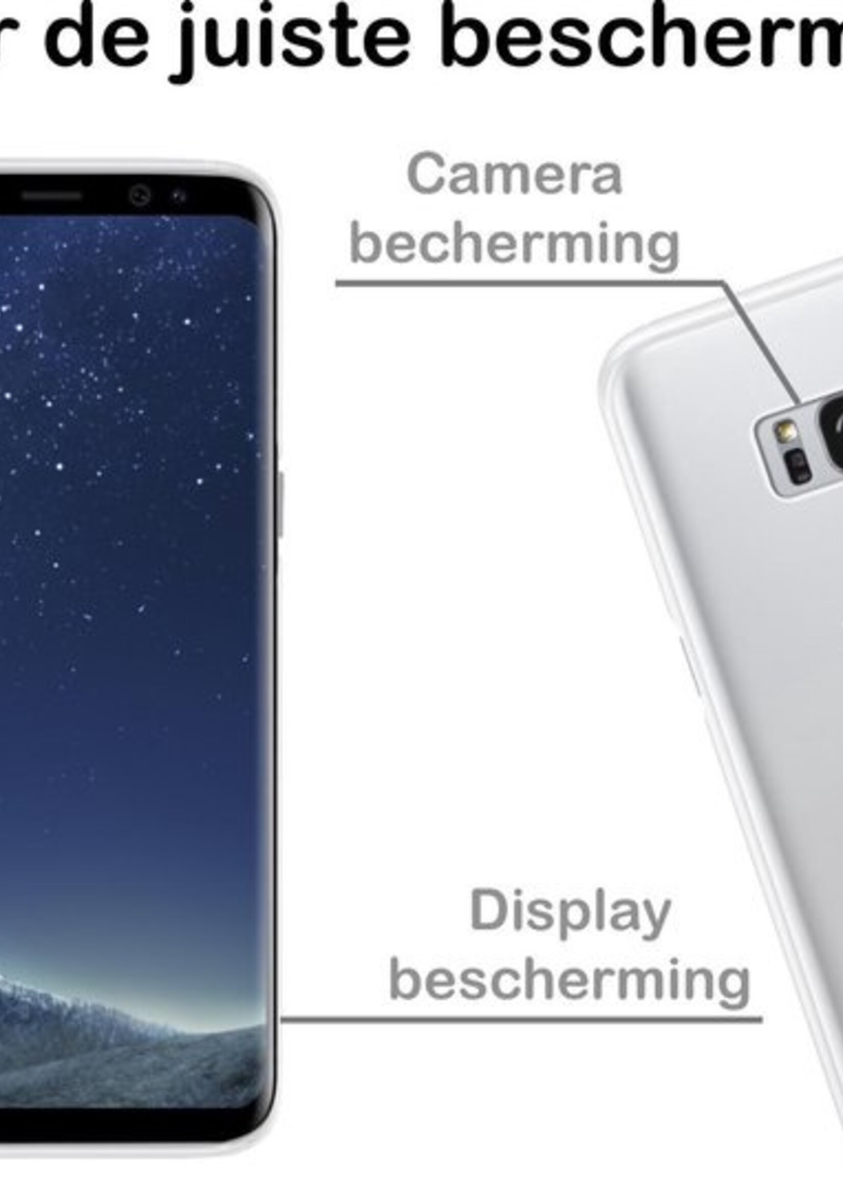 BTH Hoesje Geschikt voor Samsung S8 Hoesje Siliconen Case Hoes - Hoes Geschikt voor Samsung Galaxy S8 Hoes Cover Case - Transparant - 2 PACK