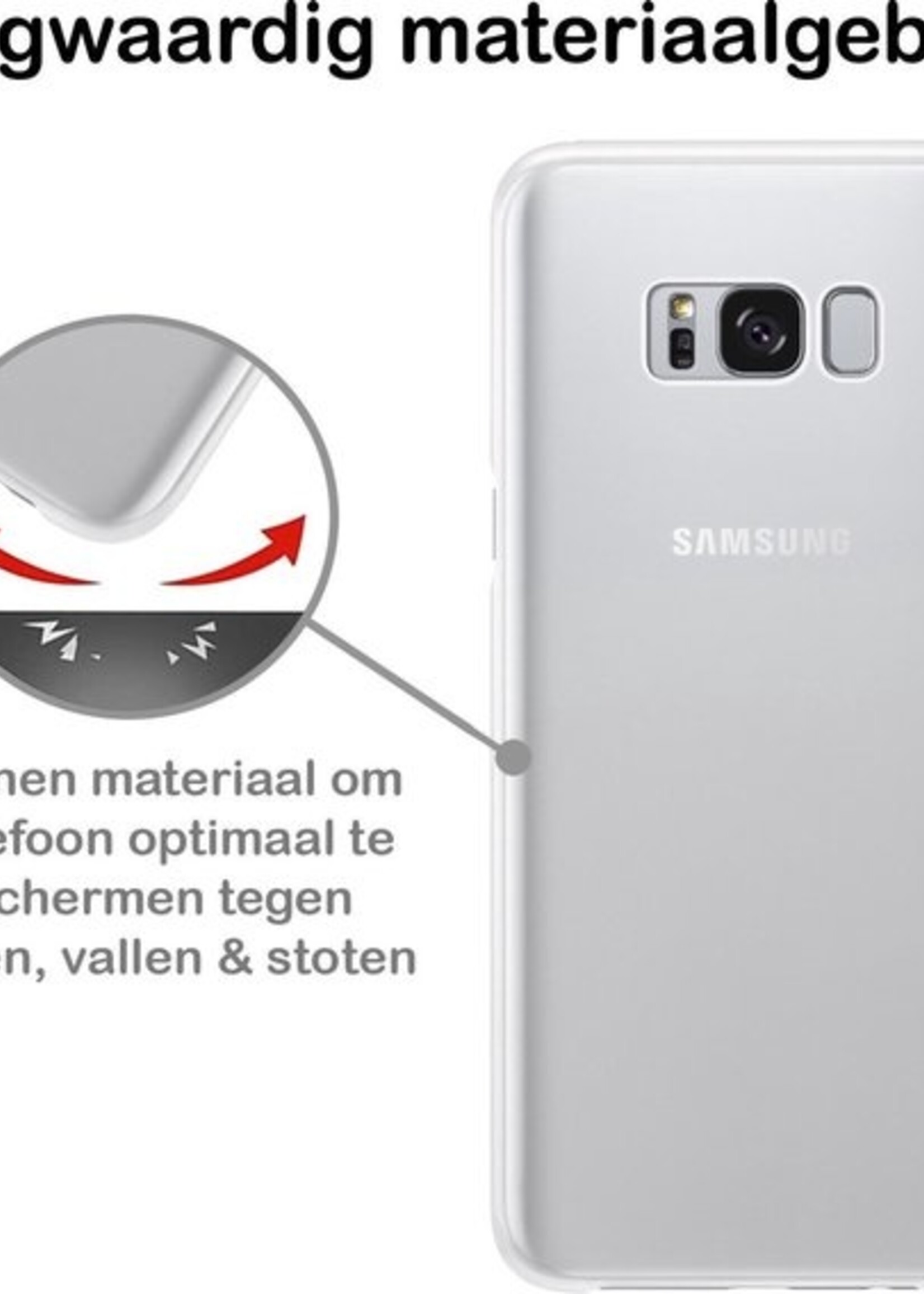 BTH Hoesje Geschikt voor Samsung S8 Hoesje Siliconen Case Hoes - Hoes Geschikt voor Samsung Galaxy S8 Hoes Cover Case - Transparant - 2 PACK