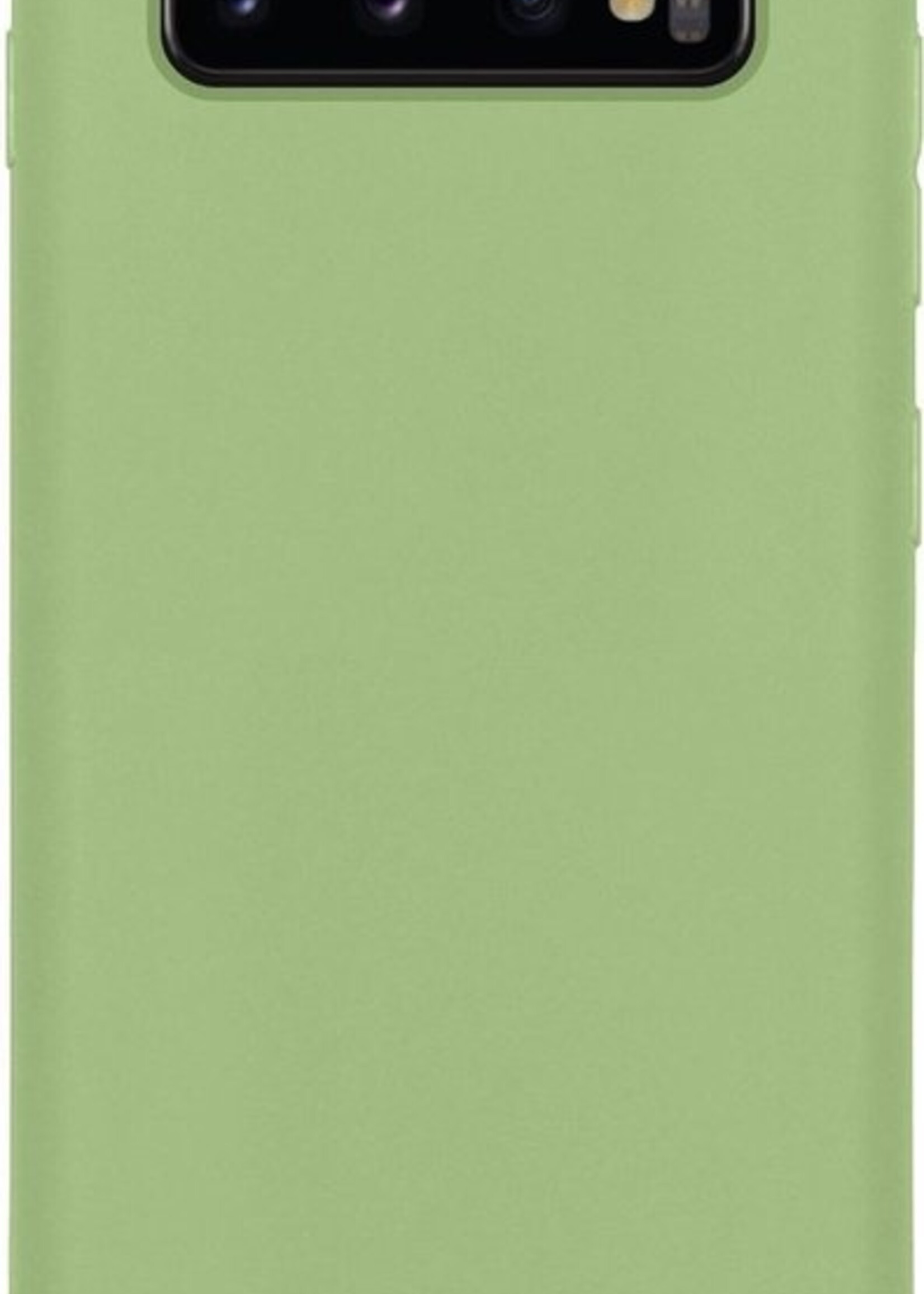 BTH Hoesje Geschikt voor Samsung S10 Hoesje Siliconen Case Hoes - Hoes Geschikt voor Samsung Galaxy S10 Hoes Cover Case - Groen