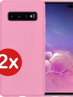 BTH BTH 2 PACK - Samsung Galaxy S10 hoesje siliconen - Roze