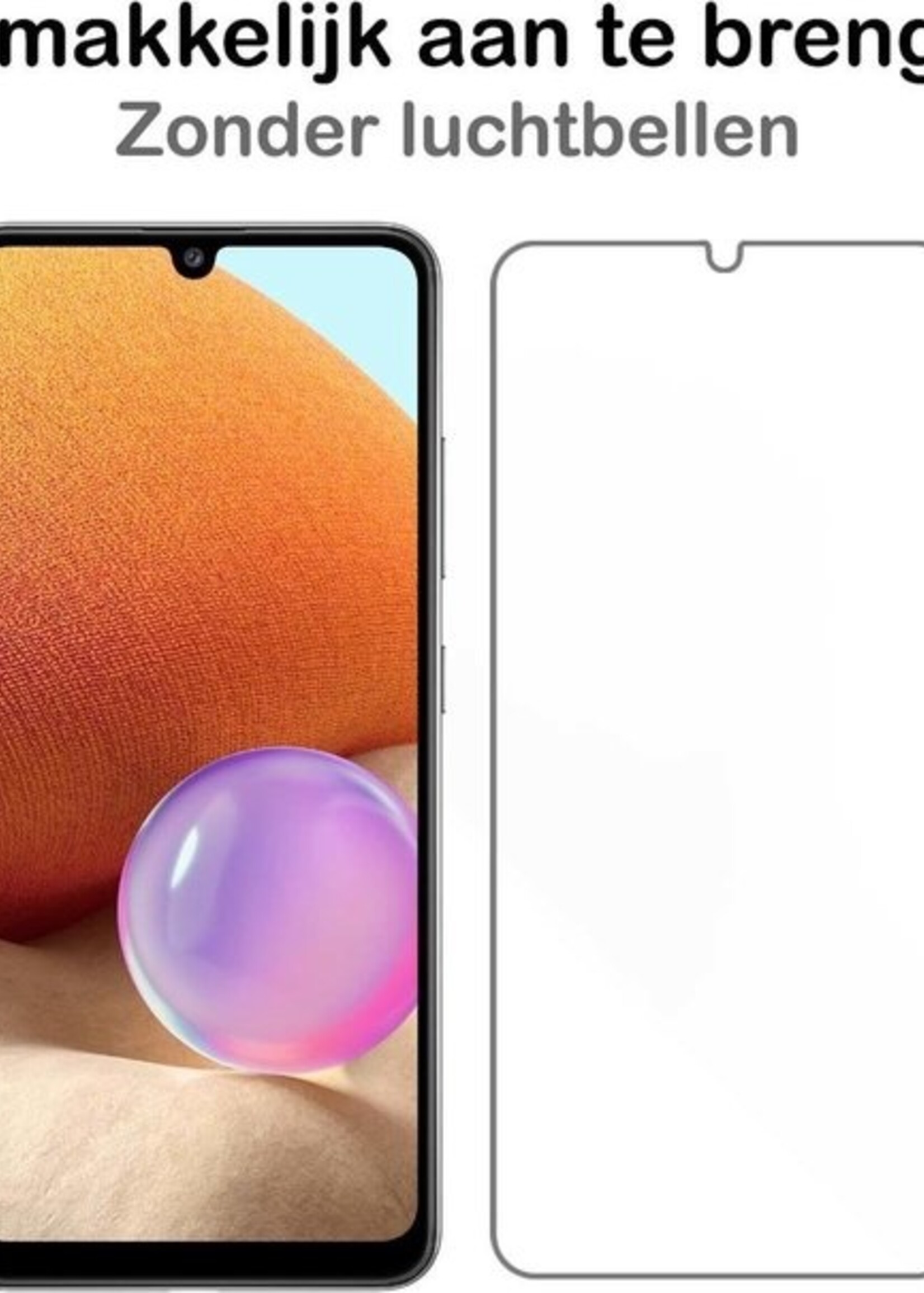 BTH Screenprotector Geschikt voor Samsung A32 5G Screenprotector Glas Gehard Tempered Glass - Screenprotector Geschikt voor Samsung Galaxy A32 5G Screen Protector Screen Cover - 2 PACK