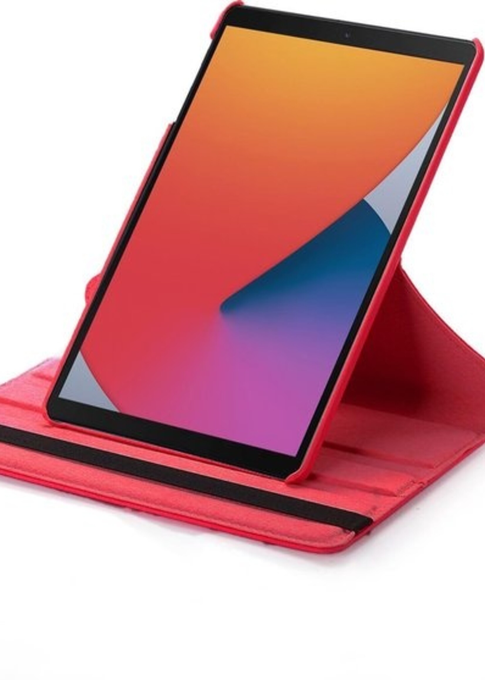 BTH Hoes Geschikt voor iPad 10.2 2019/2020 Hoes Case 360 Draaibare Hoes Cover - Hoesje Geschikt voor iPad 7/8 Hoesje Draaibaar - Rood