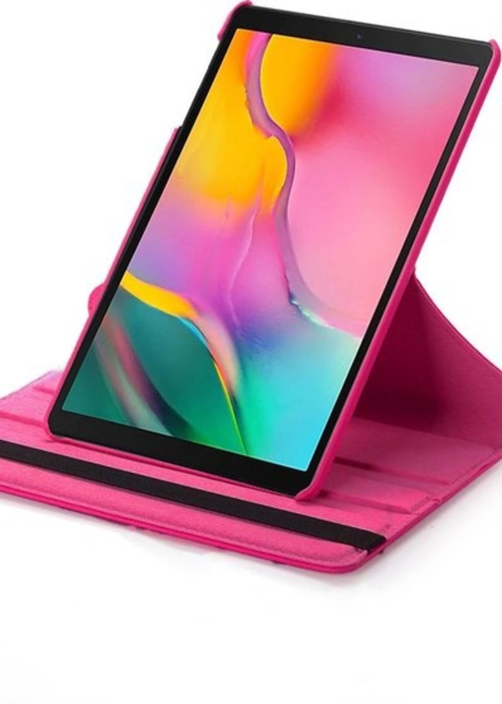 BTH Hoes Geschikt voor iPad 10.2 2019/2020 Hoes Case 360 Draaibare Hoes Cover - Hoesje Geschikt voor iPad 7/8 Hoesje Draaibaar - Roze