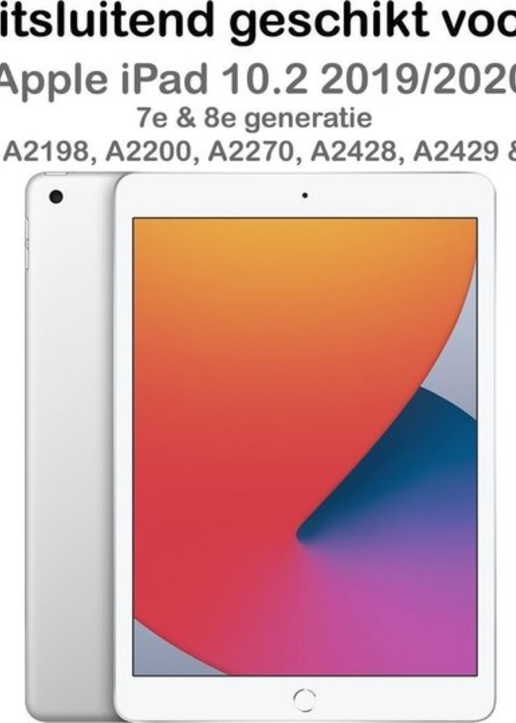 BTH Hoes Geschikt voor iPad 10.2 2019/2020 Hoes Case 360 Draaibare Hoes Cover - Hoesje Geschikt voor iPad 7/8 Hoesje Draaibaar - Roze