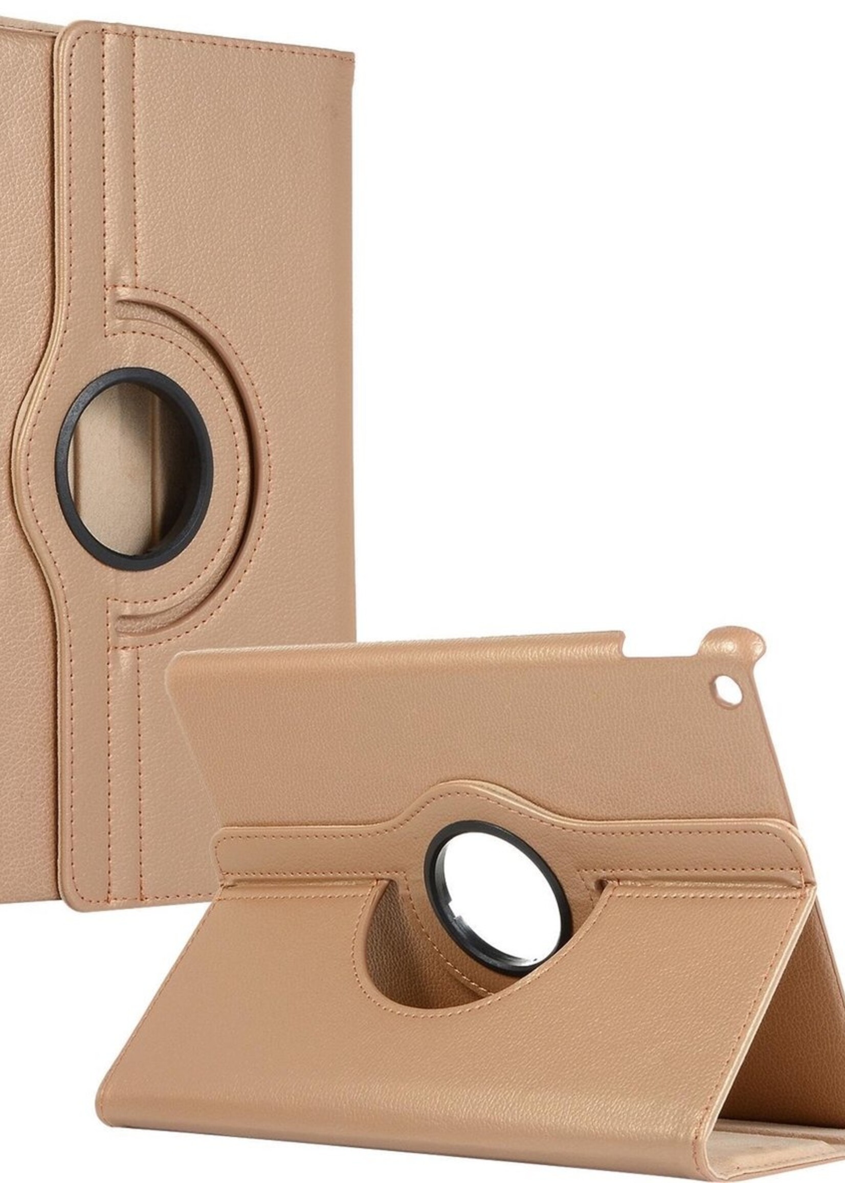 BTH Hoes Geschikt voor iPad 10.2 2019/2020 Hoes Case 360 Draaibare Hoes Cover - Hoesje Geschikt voor iPad 7/8 Hoesje Draaibaar - Goud