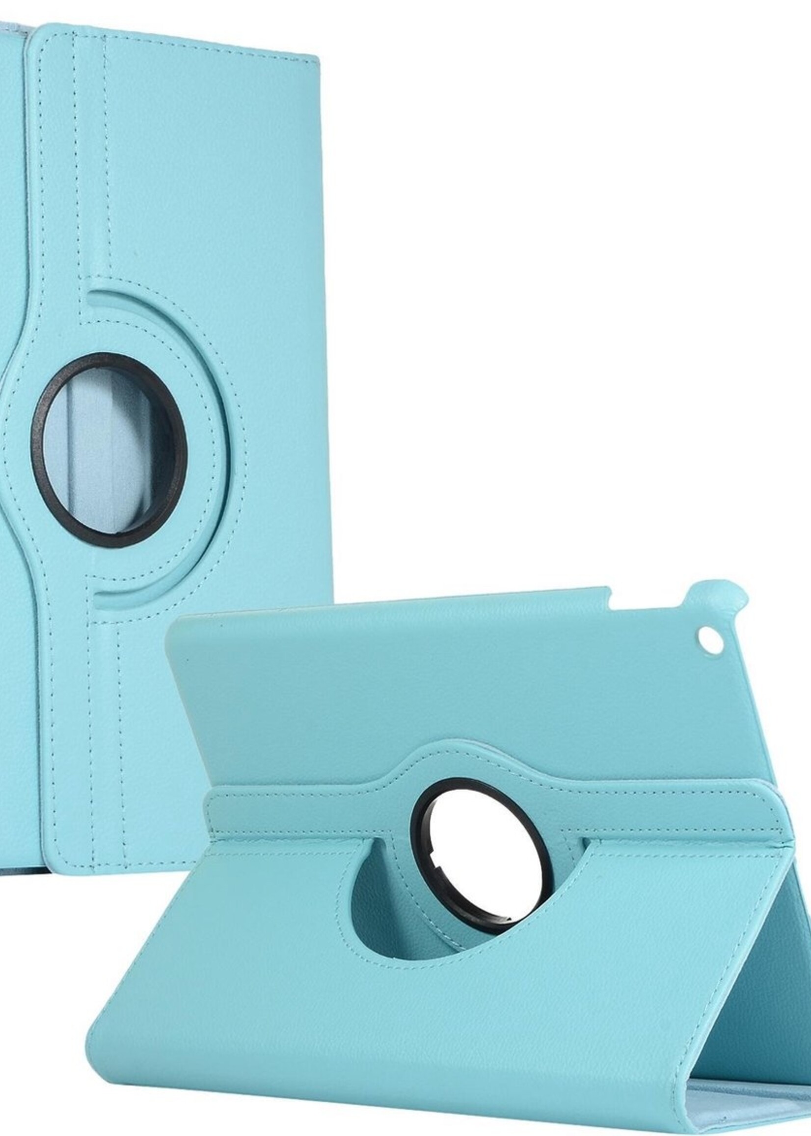 BTH Hoes Geschikt voor iPad 10.2 2020 Hoes Case 360 Draaibare Hoes Cover - Hoesje Geschikt voor iPad 8 Hoesje Draaibaar - Blauw