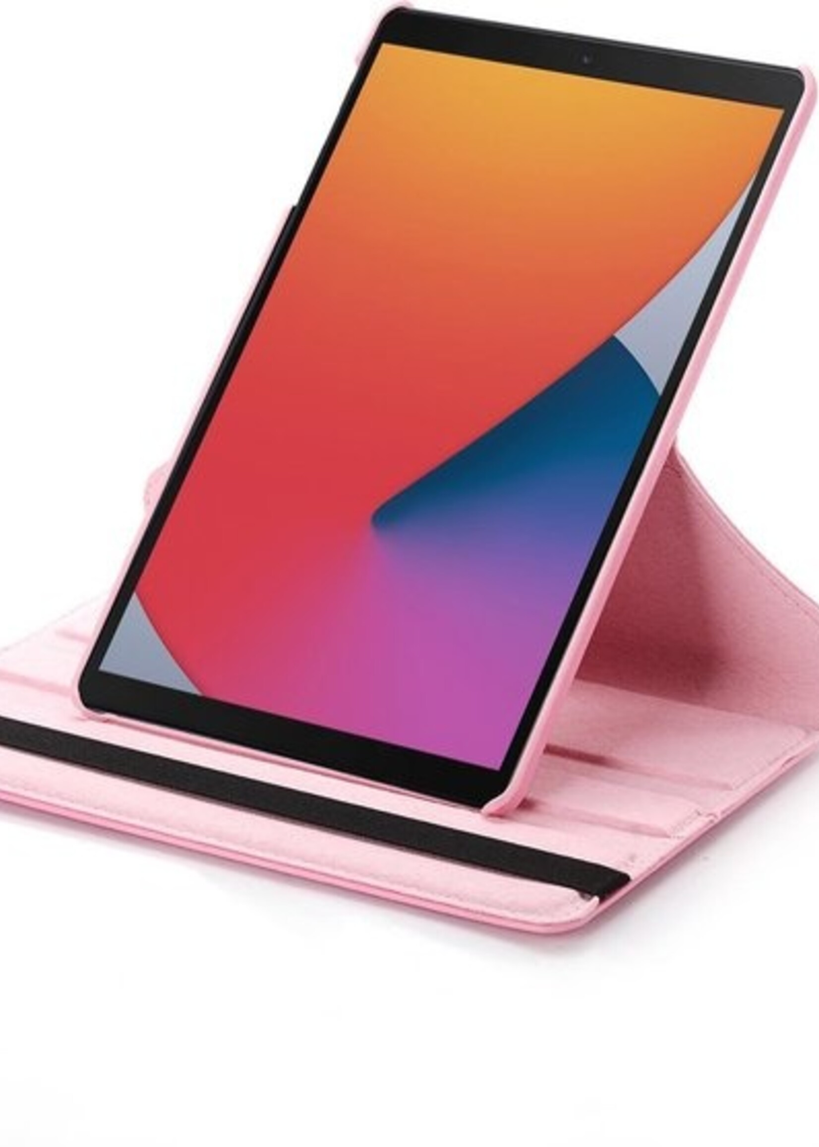 BTH Hoes Geschikt voor iPad 10.2 2020 Hoes Case 360 Draaibare Hoes Cover - Hoesje Geschikt voor iPad 8 Hoesje Draaibaar - Roze