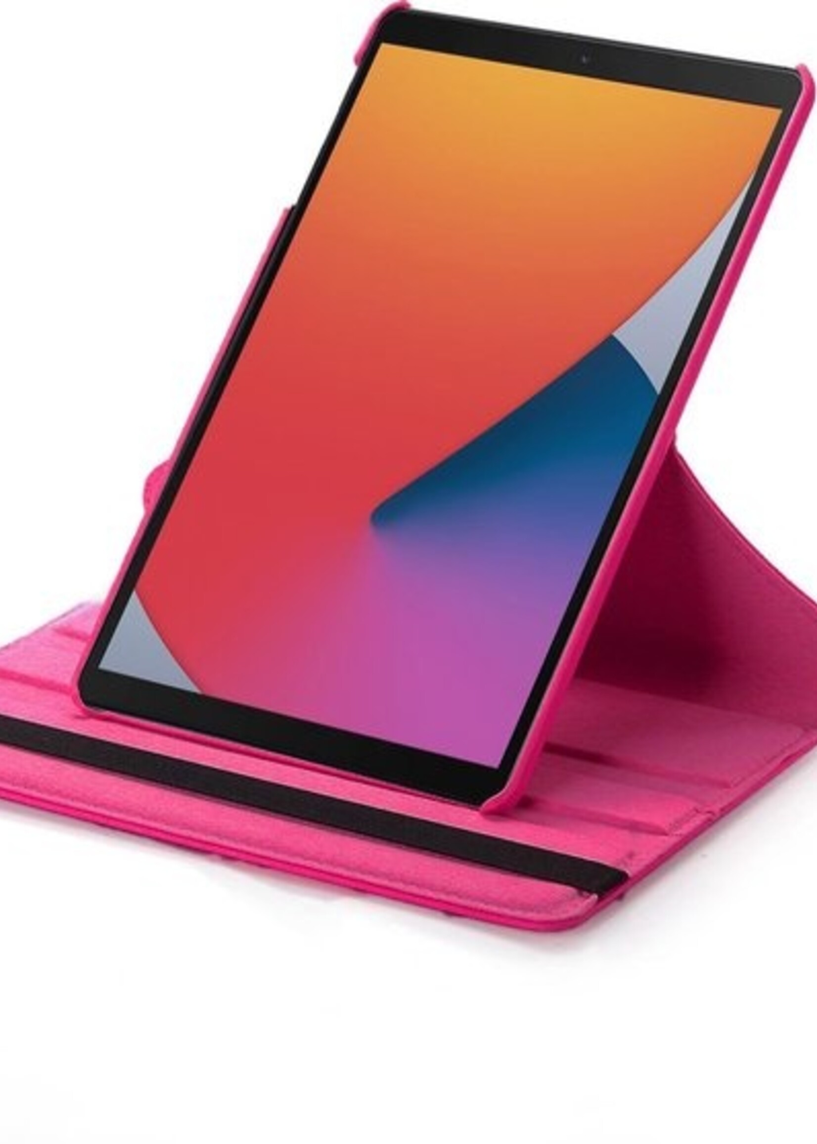 BTH Hoes Geschikt voor iPad 10.2 2020 Hoes Case 360 Draaibare Hoes Cover - Hoesje Geschikt voor iPad 8 Hoesje Draaibaar - Roze