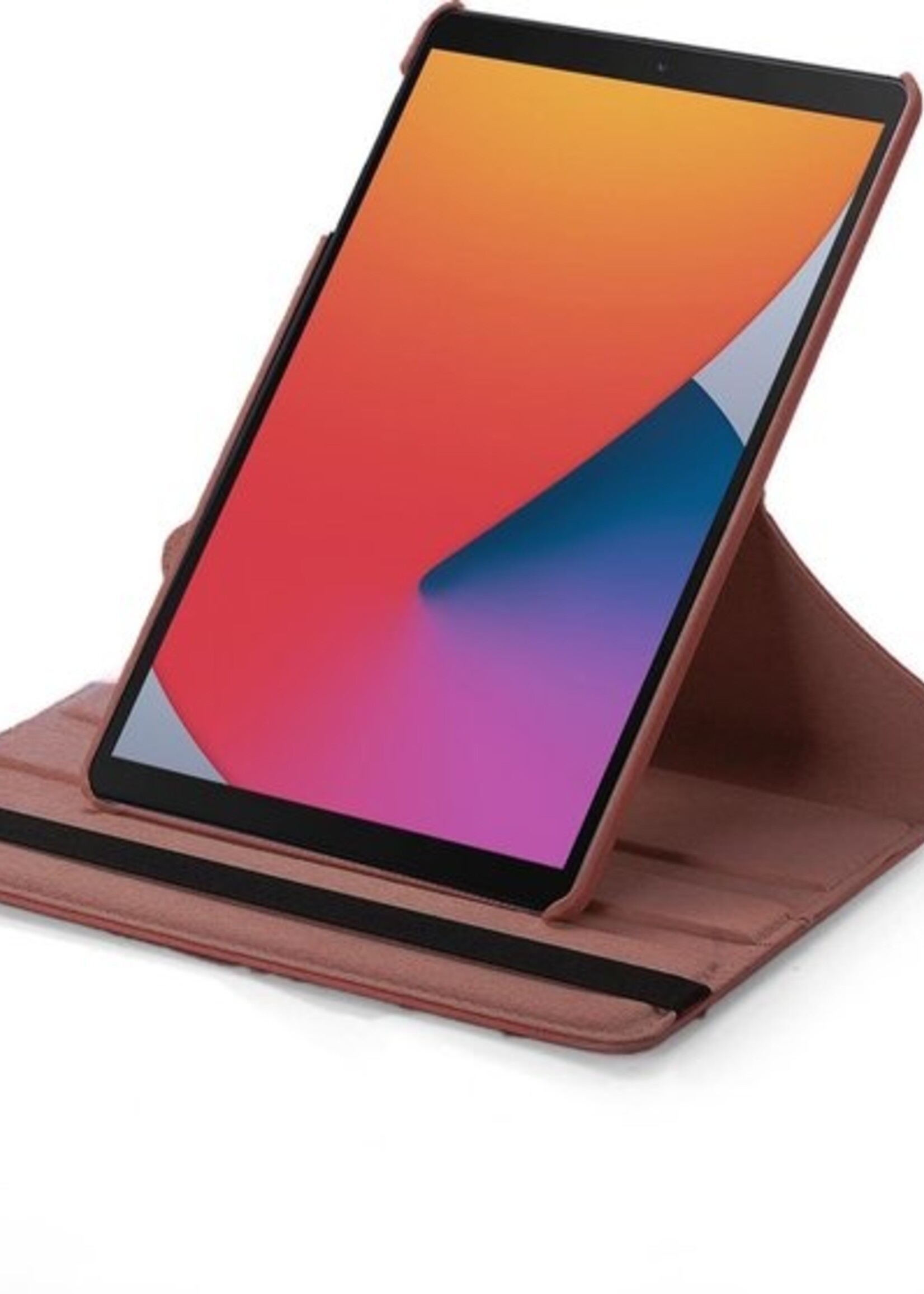 BTH Hoes Geschikt voor iPad 10.2 2020 Hoes Case 360 Draaibare Hoes Cover - Hoesje Geschikt voor iPad 8 Hoesje Draaibaar - Bruin
