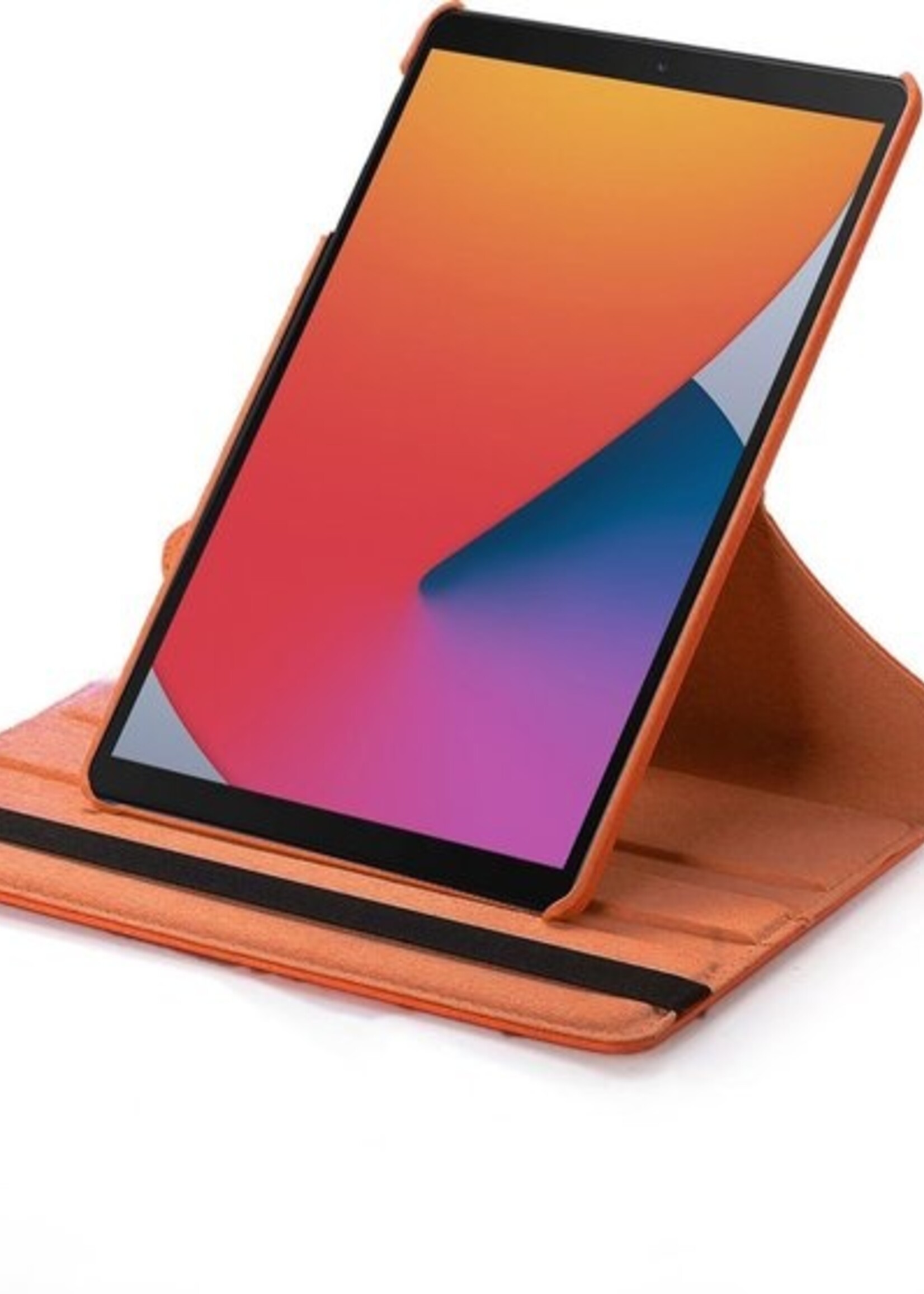 BTH Hoes Geschikt voor iPad 10.2 2020 Hoes Case 360 Draaibare Hoes Cover - Hoesje Geschikt voor iPad 8 Hoesje Draaibaar - Oranje