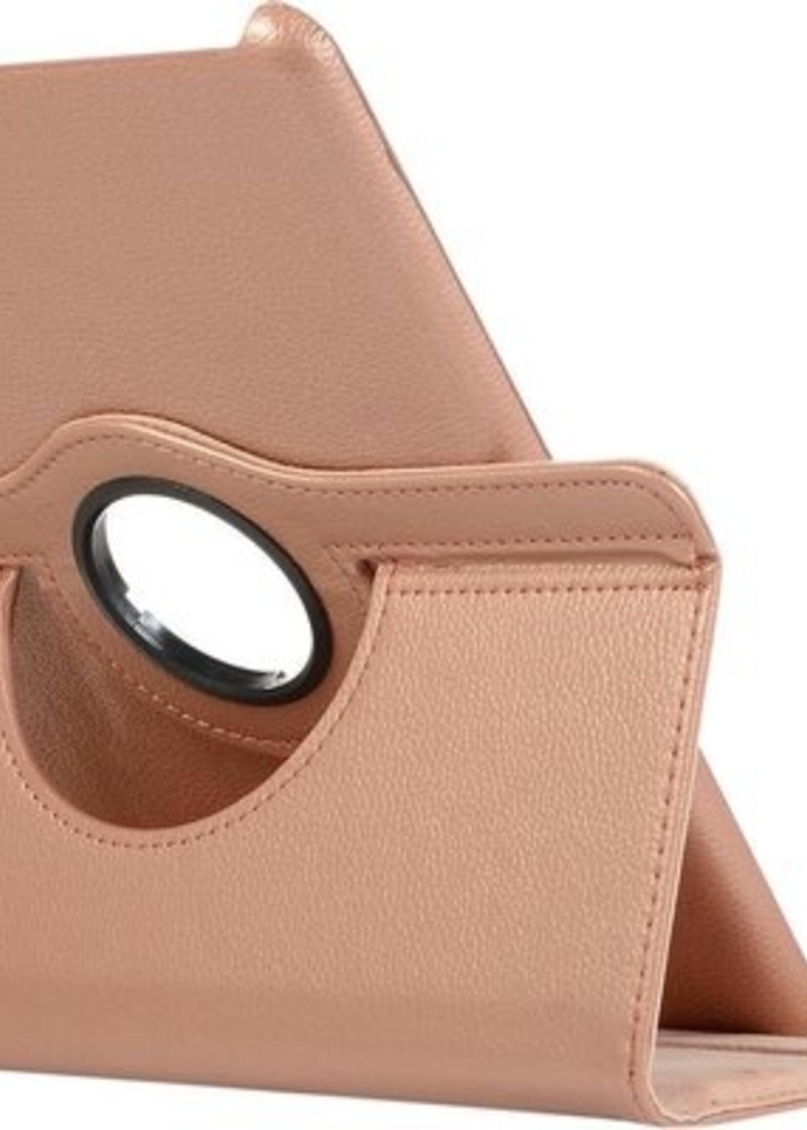 BTH Hoes Geschikt voor iPad 10.2 2020 Hoes Case 360 Draaibare Hoes Cover - Hoesje Geschikt voor iPad 8 Hoesje Draaibaar - Rosé goud