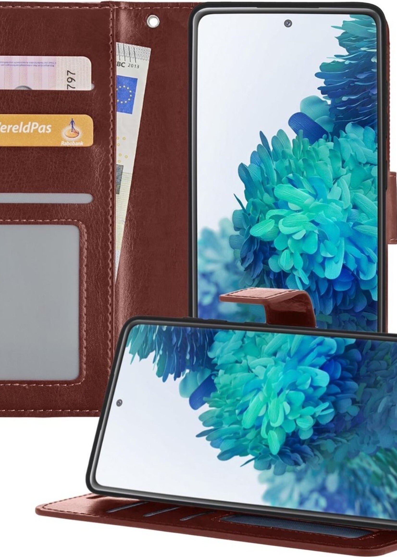 BTH Hoesje Geschikt voor Samsung S20 FE Hoesje Book Case Hoes Portemonnee Cover Walletcase - Hoes Geschikt voor Samsung Galaxy S20 FE Hoes Bookcase Hoesje - Bruin