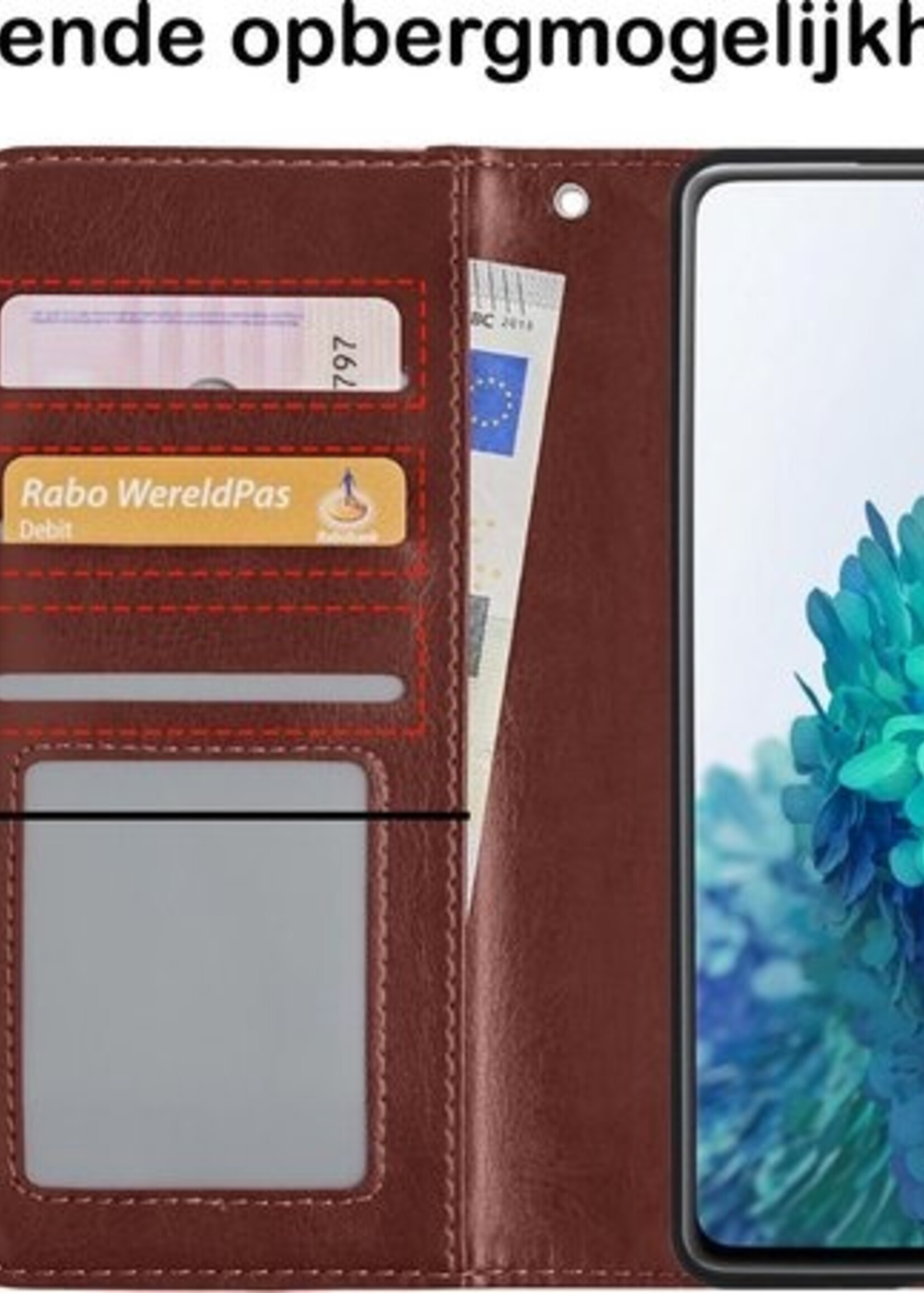 BTH Hoesje Geschikt voor Samsung S20 FE Hoesje Book Case Hoes Portemonnee Cover Walletcase - Hoes Geschikt voor Samsung Galaxy S20 FE Hoes Bookcase Hoesje - Bruin