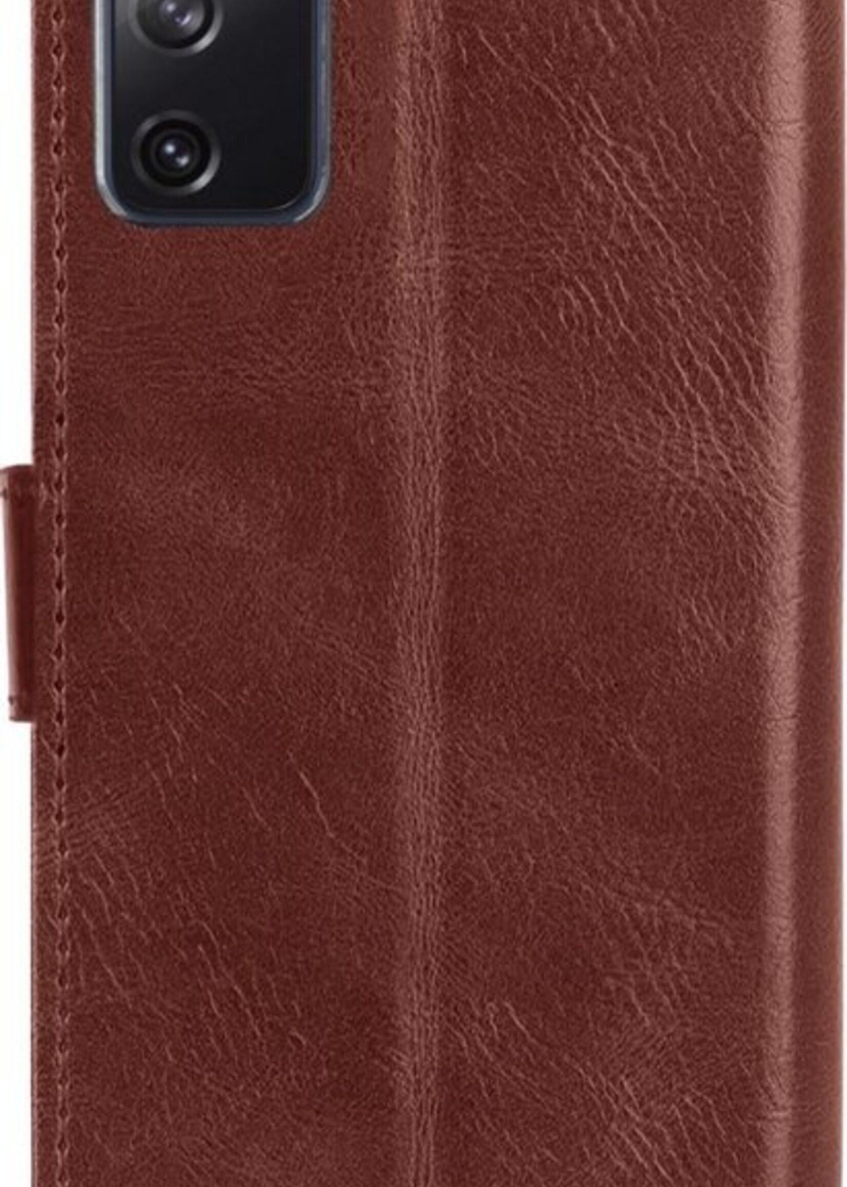 BTH Hoesje Geschikt voor Samsung S20 FE Hoesje Book Case Hoes Portemonnee Cover Walletcase - Hoes Geschikt voor Samsung Galaxy S20 FE Hoes Bookcase Hoesje - Bruin