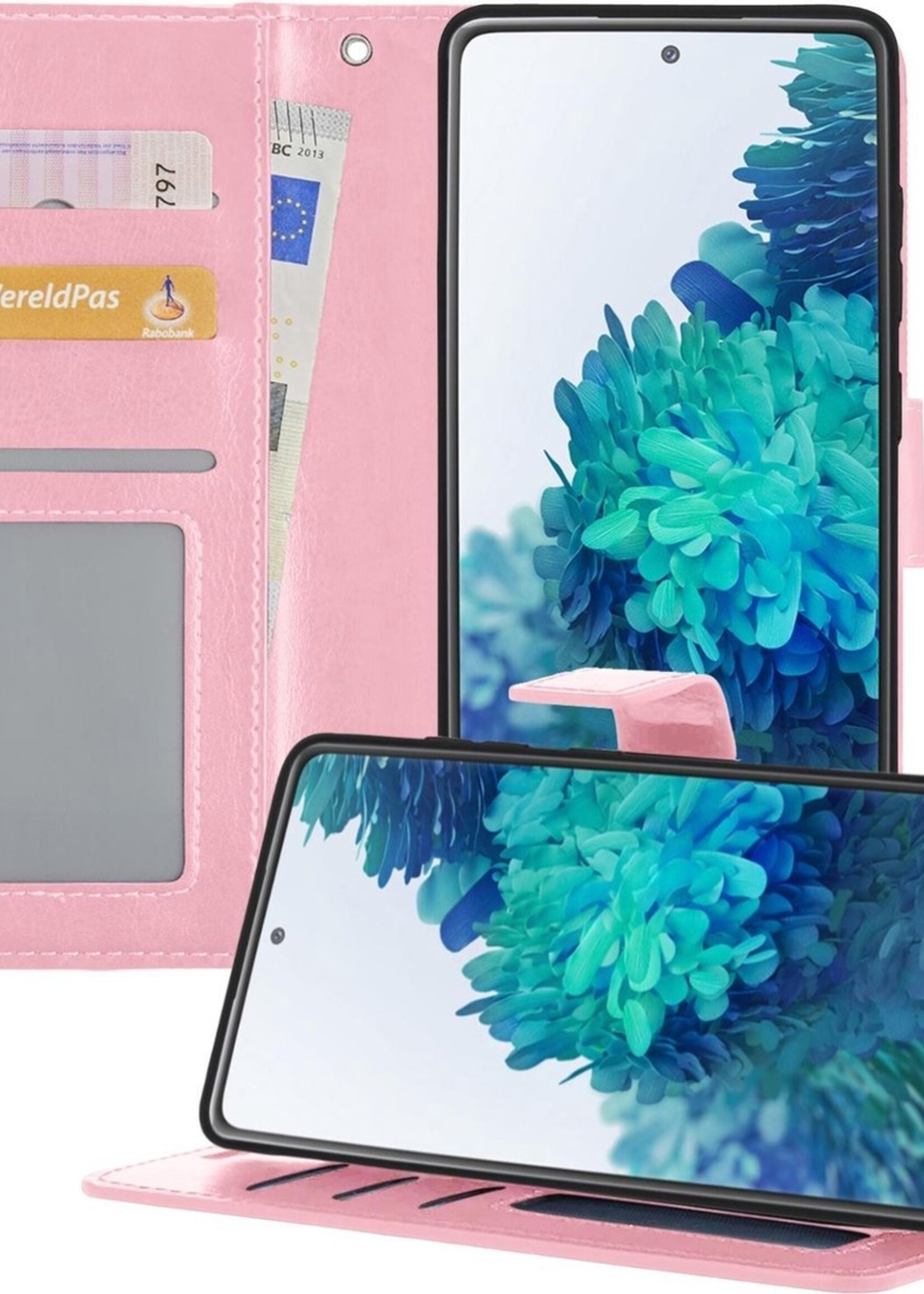 BTH Hoesje Geschikt voor Samsung S20 FE Hoesje Book Case Hoes Portemonnee Cover Walletcase - Hoes Geschikt voor Samsung Galaxy S20 FE Hoes Bookcase Hoesje - Roze